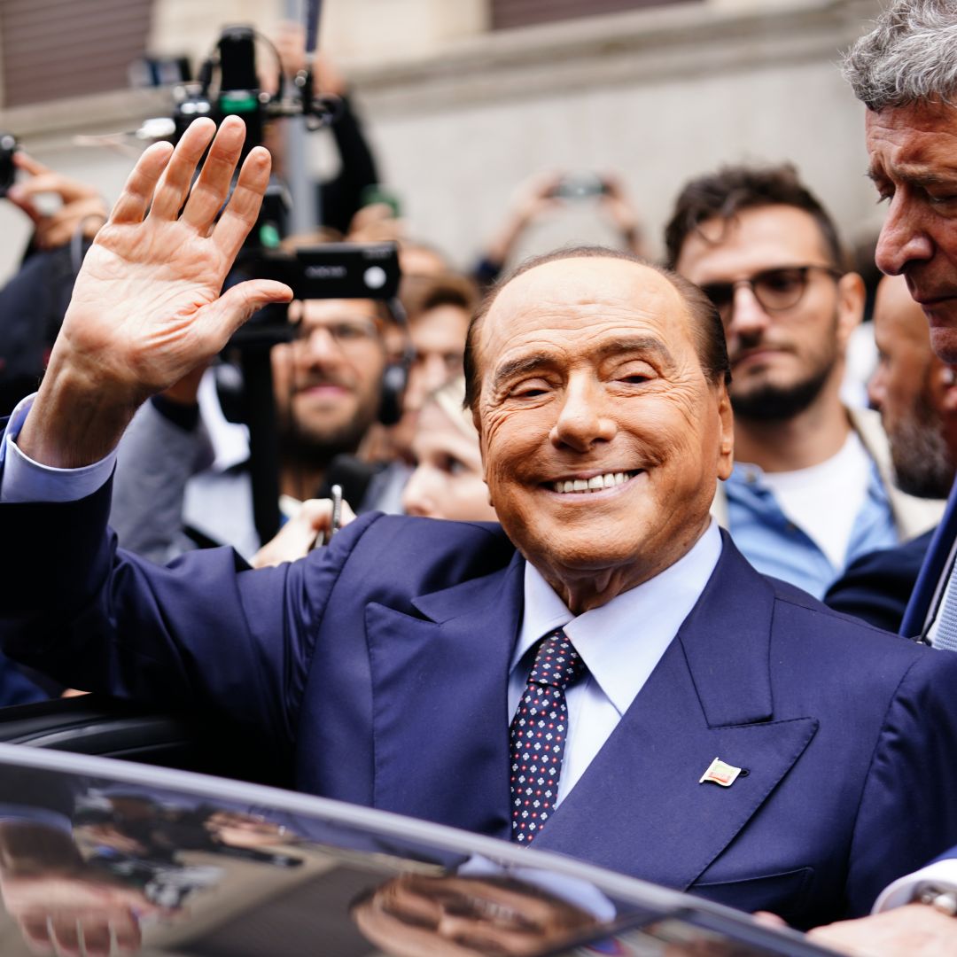 Silvio Berlusconi leaves a polling station after voting in Italy's September 2022 snap election. The former prime minister died on June 12, 2023, at the age of 86. Silvio Berlusconi leaves a polling station after voting in Italy's September 2022 snap election. The former prime minister died on June 12, 2023, at the age of 86.
