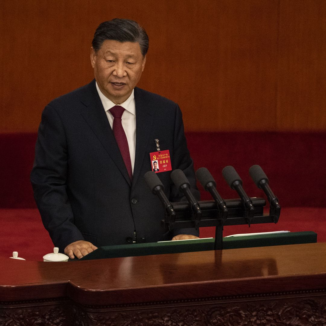 Chinese President Xi Jinping speaks during the Opening Ceremony of the 20th National Congress of the Communist Party on Oct. 16, 2022, in Beijing, China. 