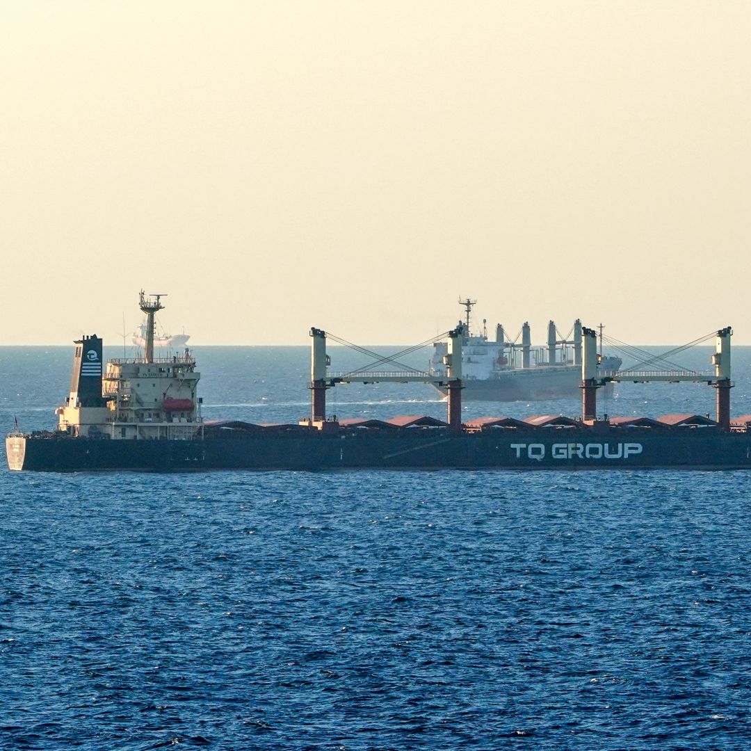A ship transiting Ukrainian grain is seen off the coast of Istanbul, Turkey, on July 17, 2023, after Russia announced its withdrawal from the Black Sea grain export deal. A ship transiting Ukrainian grain is seen off the coast of Istanbul, Turkey, on July 17, 2023, after Russia announced its withdrawal from the Black Sea grain export deal.