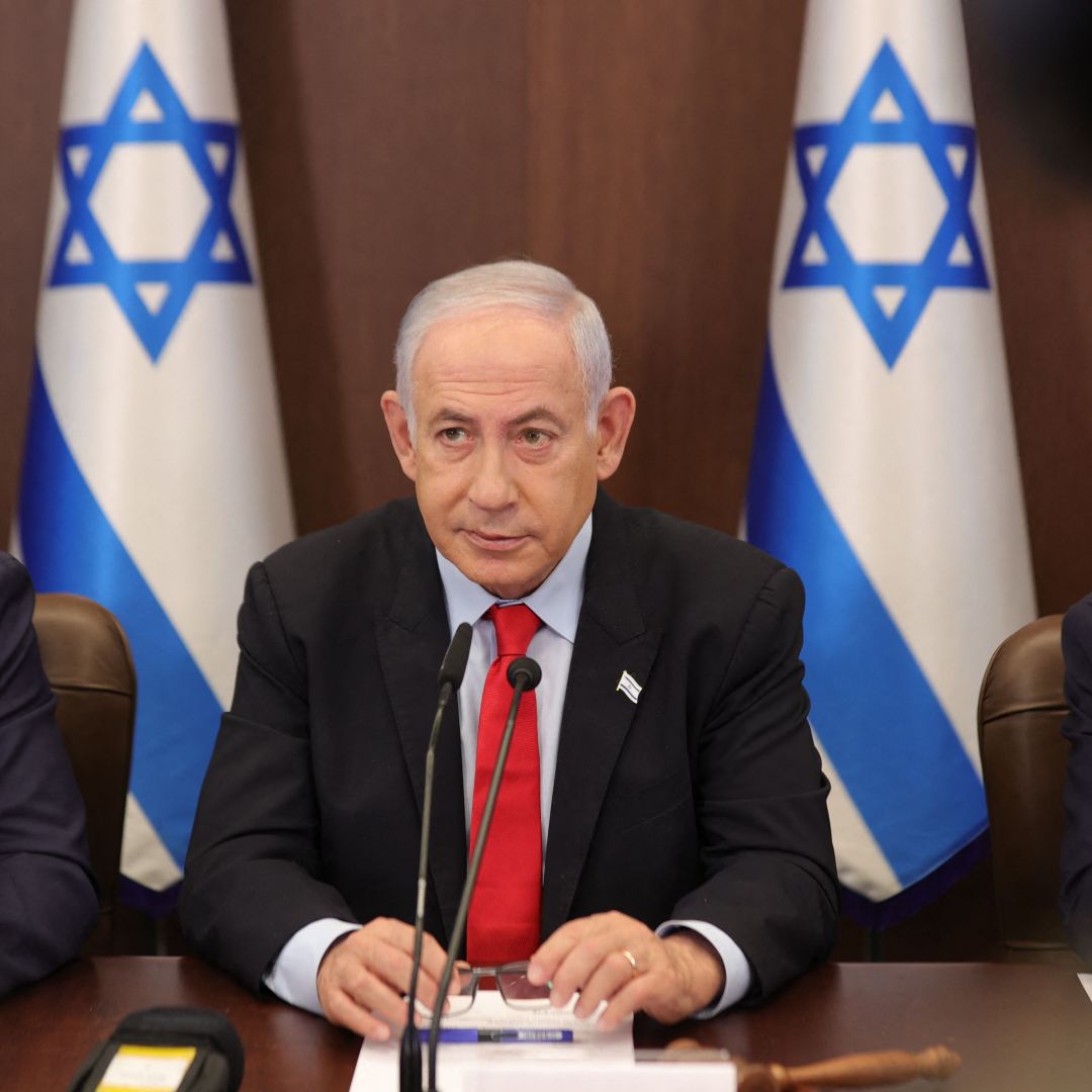 Israeli Prime Minister Benjamin Netanyahu attends the weekly cabinet meeting at his office in Jerusalem on Sept. 27, 2023. Israeli Prime Minister Benjamin Netanyahu attends the weekly cabinet meeting at his office in Jerusalem on Sept. 27, 2023.