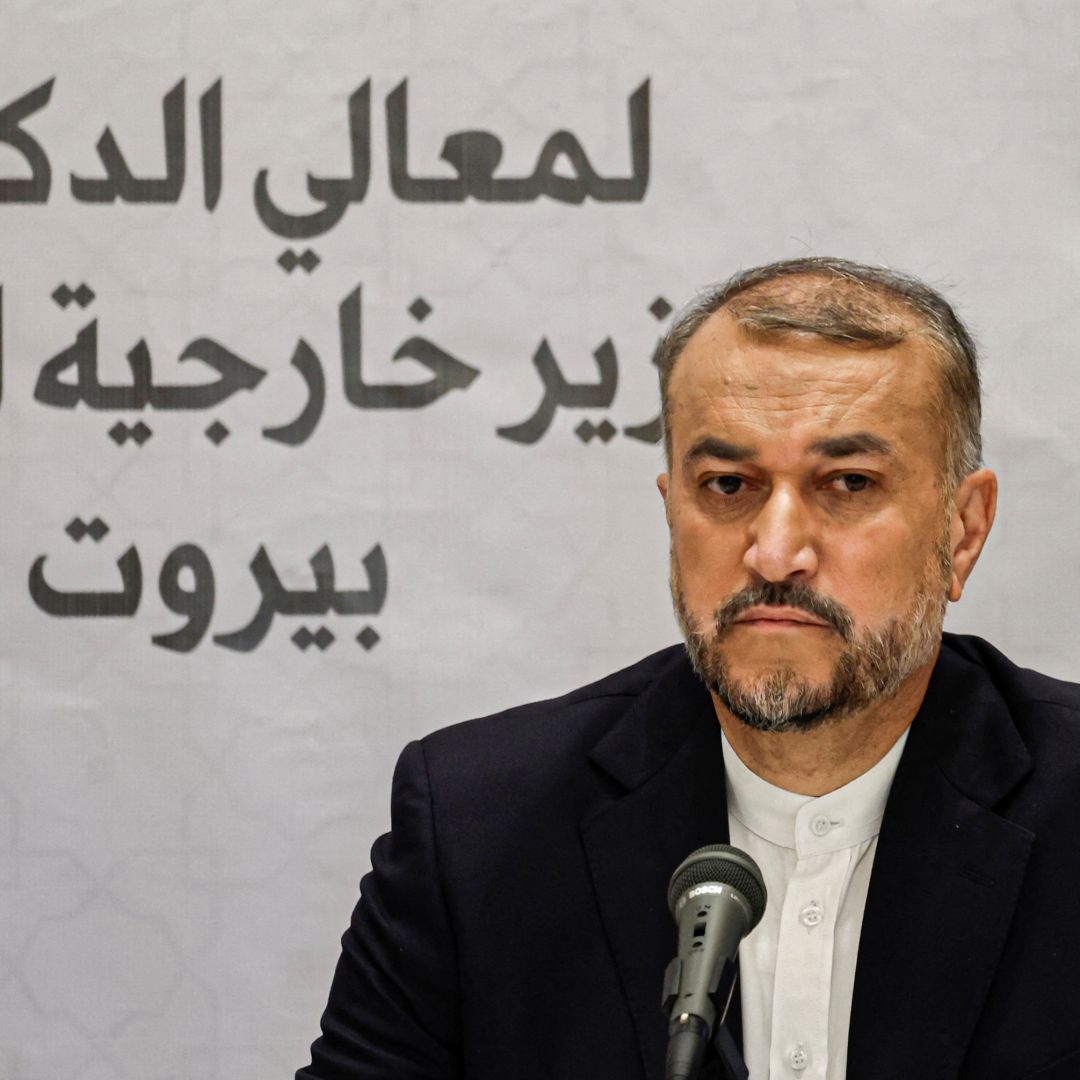 Iranian Foreign Minister Hossein Amirabdollahian holds a press conference at the Iranian embassy in the Lebanese capital of Beirut on Oct. 14, 2023. Iranian Foreign Minister Hossein Amirabdollahian holds a press conference at the Iranian embassy in the Lebanese capital of Beirut on Oct. 14, 2023.