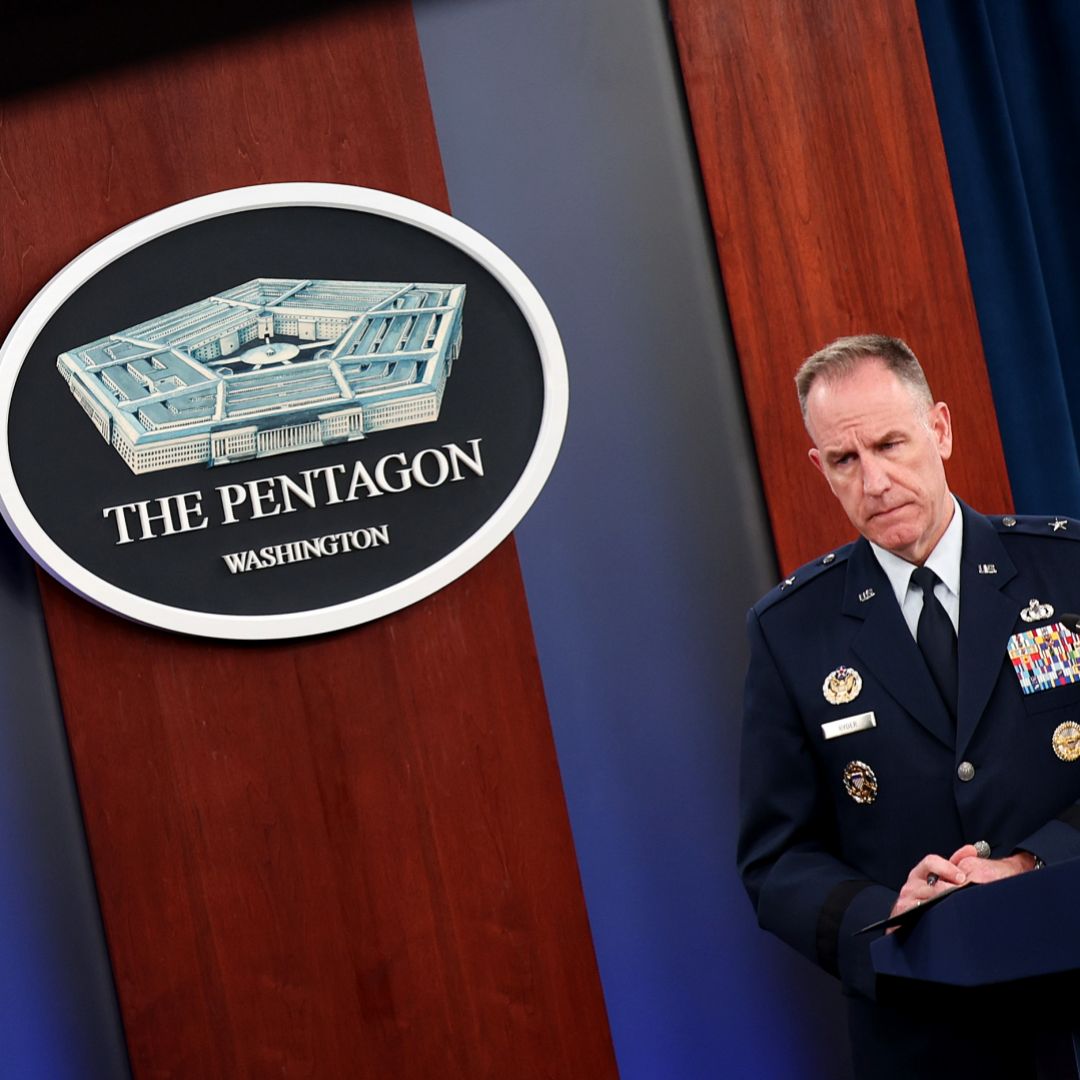 Air Force Brig. Gen. Pat Ryder, Pentagon press secretary, answers questions about the Israel-Hamas war during a press conference on Oct. 19, 2023, in Arlington, Virginia. 
