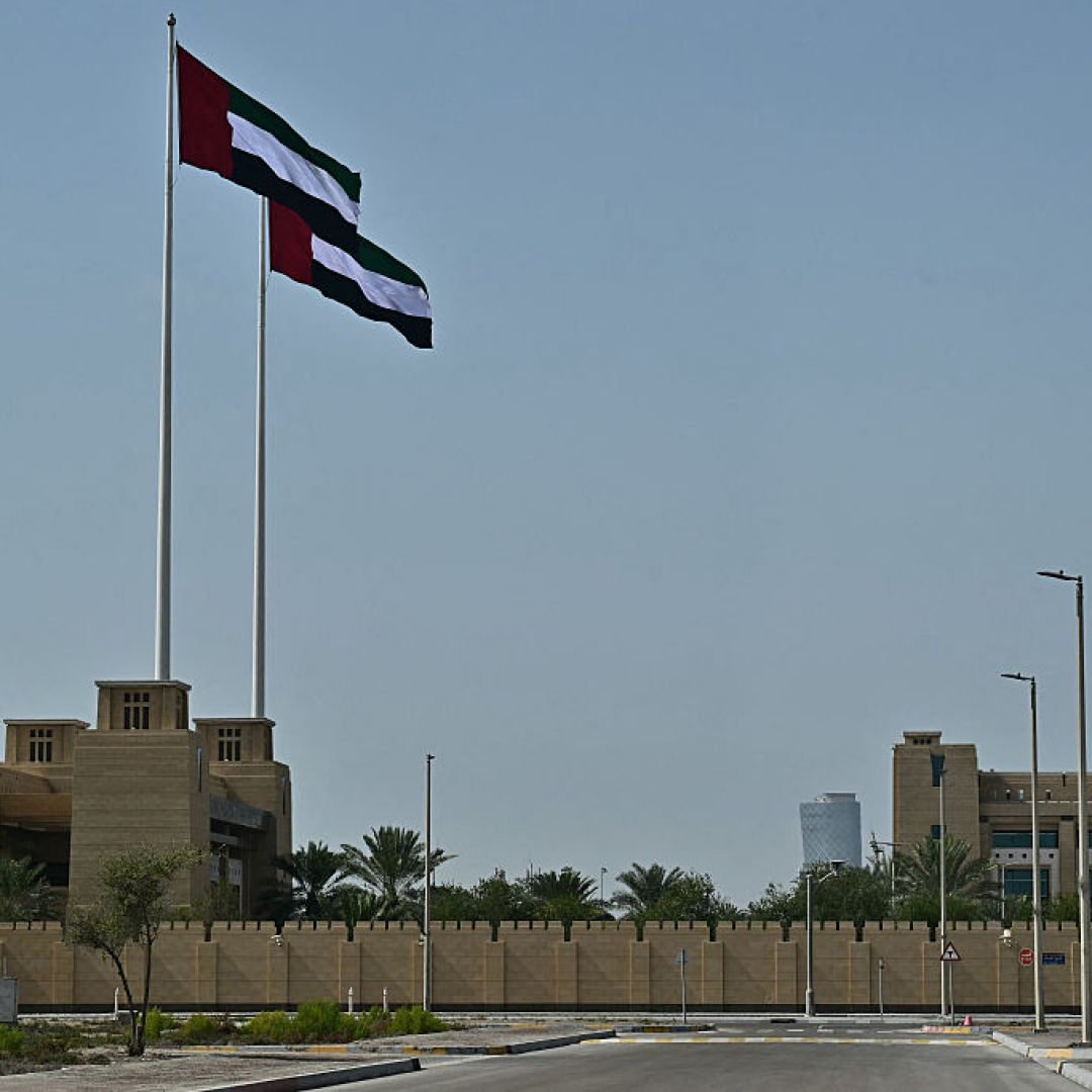Emirati flags on Feb. 4 in Abu Dhabi, UAE.