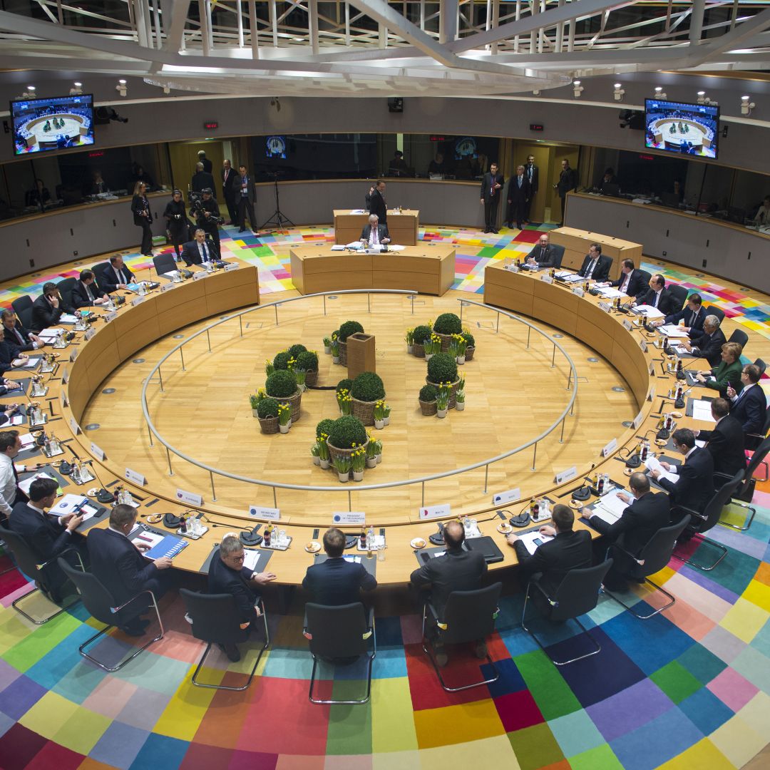 Leaders of the Council of the European Union, the bloc’s main decision-making body, hold a meeting in Brussels, Belgium in March 2017. Leaders of the Council of the European Union, the bloc’s main decision-making body, hold a meeting in Brussels, Belgium in March 2017.