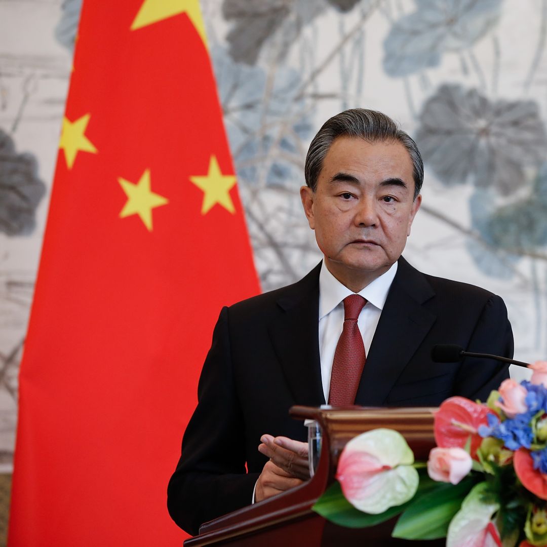 Chinese Foreign Minister Wang Yi holds a press conference with his Pakistani counterpart (not pictured) in Beijing, China, on Sept. 8, 2017. 
