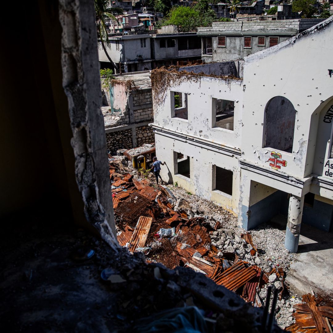 Debris surrounds a school destroyed by armed gangs back in 2024 in the Solino neighborhood of Port-au-Prince, Haiti, on March 3, 2026. Debris surrounds a school destroyed by armed gangs back in 2024 in the Solino neighborhood of Port-au-Prince, Haiti, on March 3, 2026.
