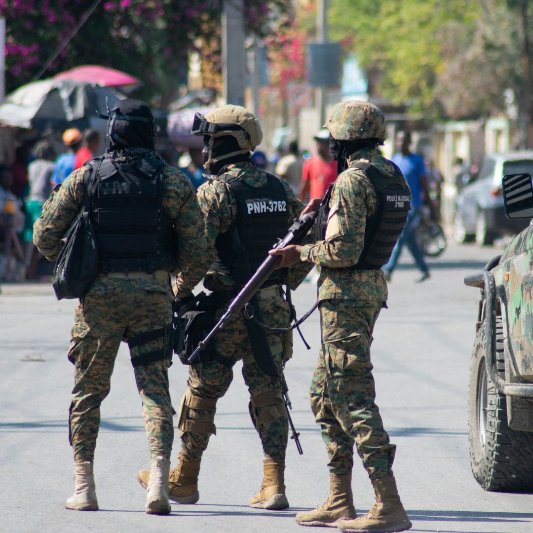 Haitian police officers deploy in Port-au-Prince, Haiti, on March 9, 2024. 