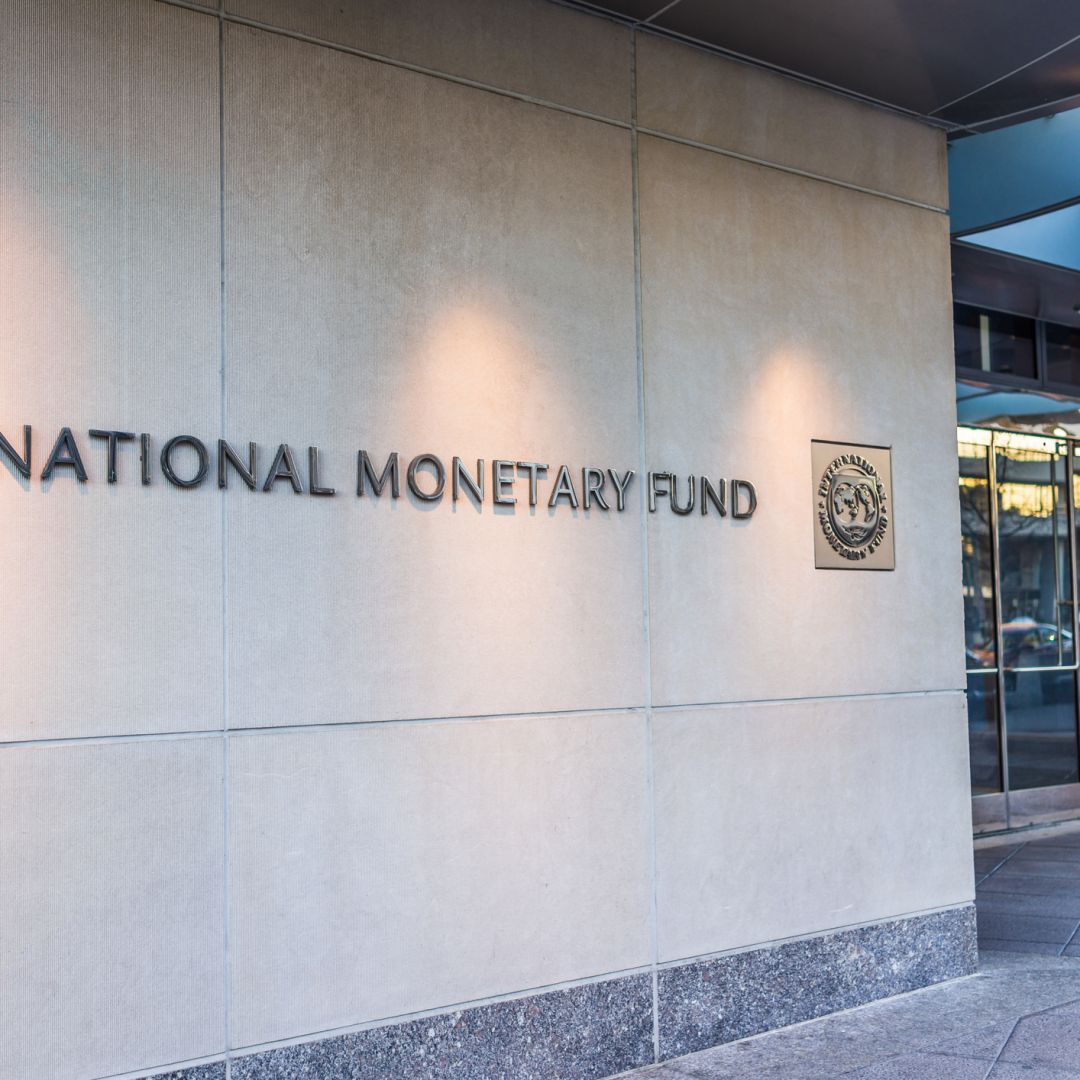 The entrance to the International Monetary Fund in Washington, D.C.