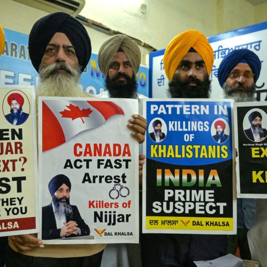 A Sikh protest on Sept. 22, 2023, in Amritsar, India.