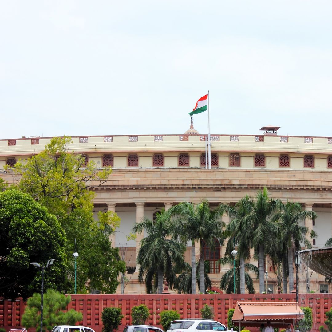 Parliament House is seen in New Delhi, India.