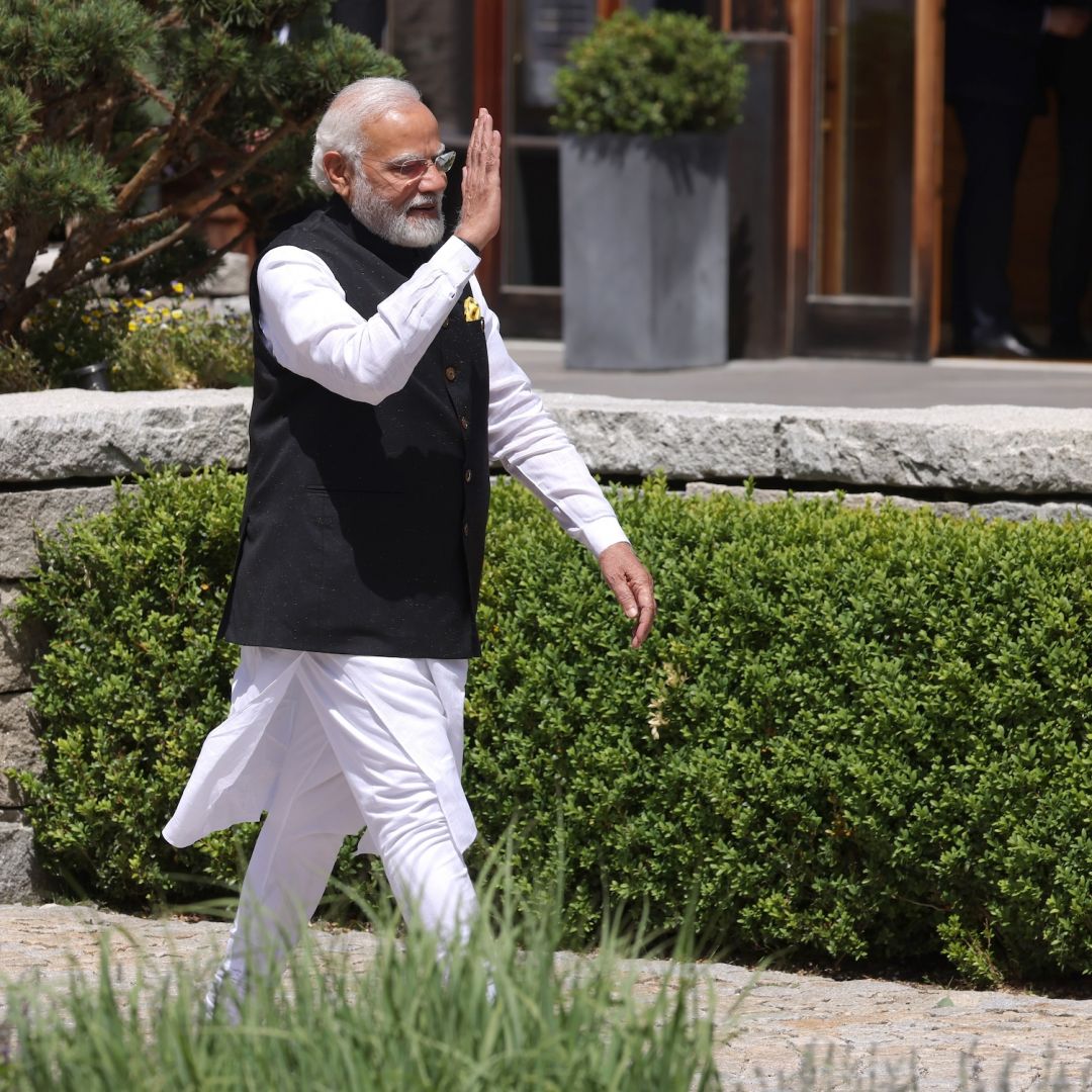 Indian Prime Minister Narendra Modi arrives for a working session on the second day of the G-7 summit in Schloss Elmau, Germany, on June 27, 2022. 