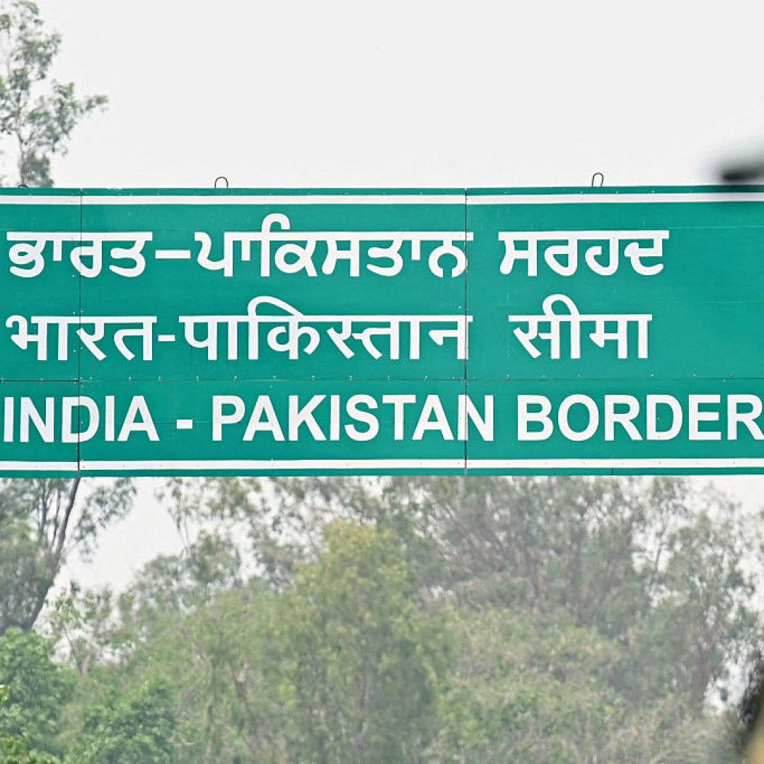 An Indian post near the India-Pakistan border May 9 near Amritsar.