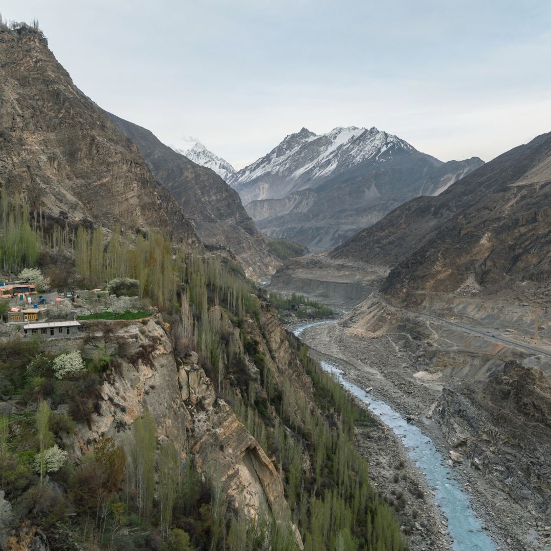 View of the river in the mountains of northern Pakistan. View of the river in the mountains of northern Pakistan.