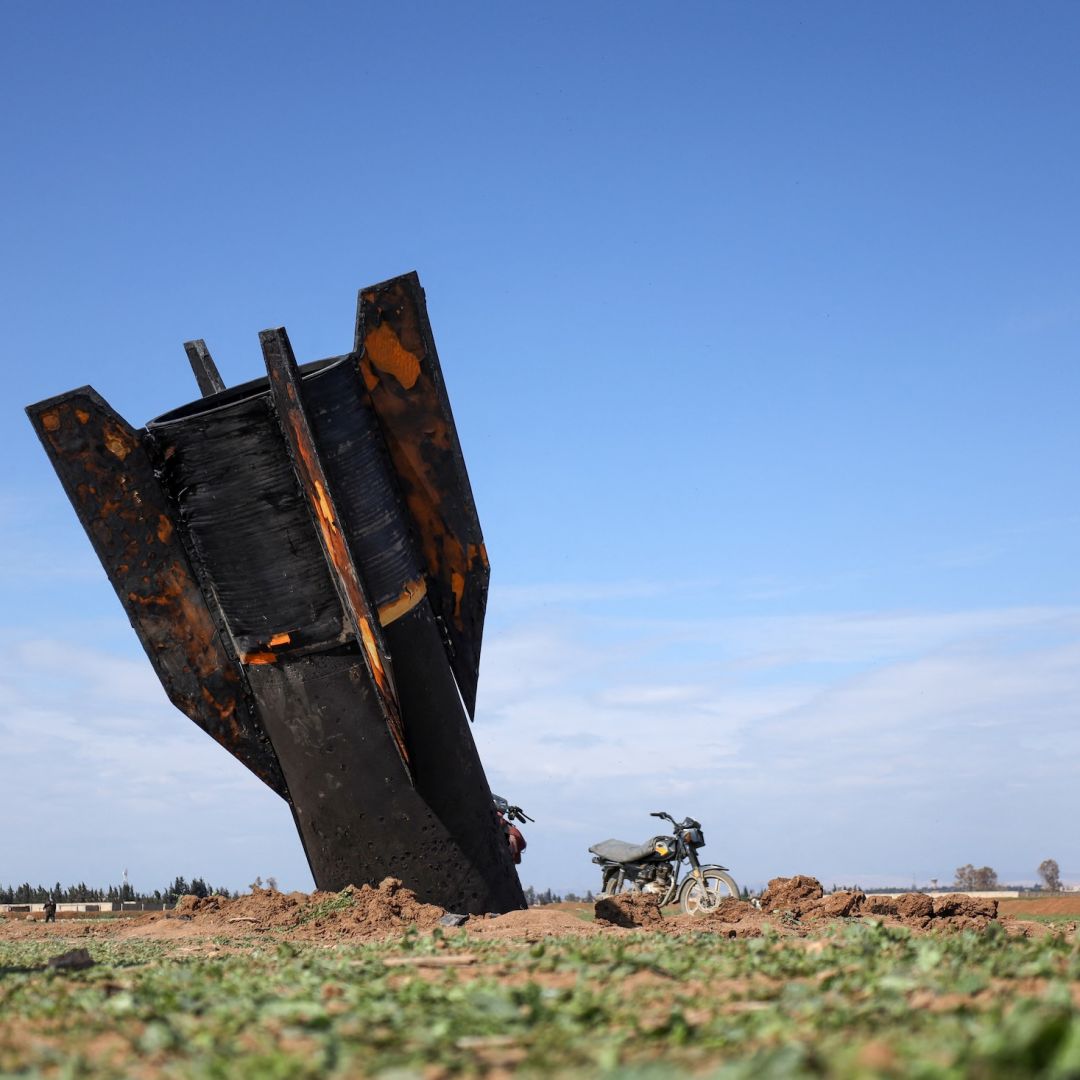 A an Iranian missile that landed March 4 near the Turkish border in the Qamishli district of al-Hasaka, Syria.