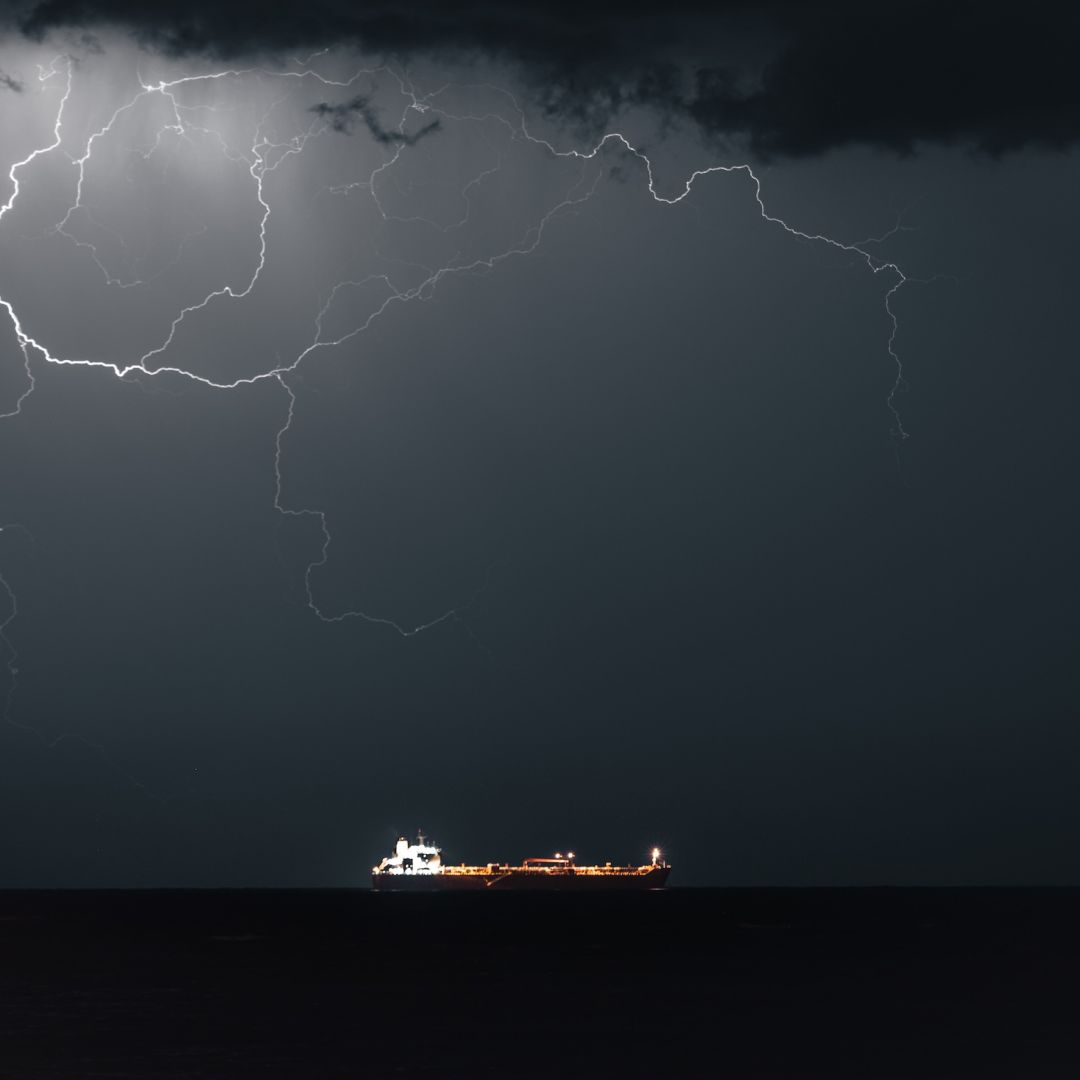 An oil products tanker at Muscat Anchorage on March 21, 2026 at Sultan Qaboos Port in Muscat, Oman. 
