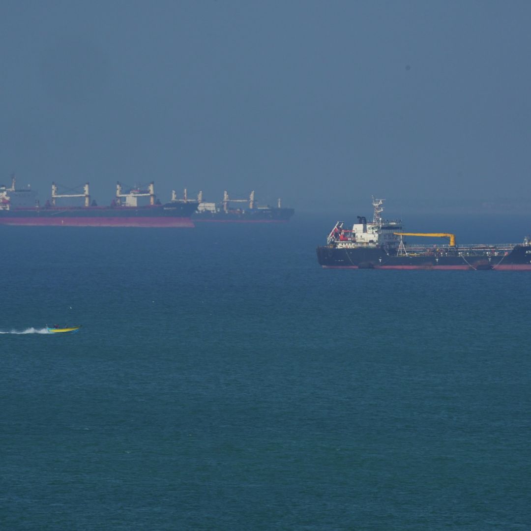 The Ateela 2 Oil Tanker on April 28 on Qeshm Island, Iran in the Strait of Hormuz.