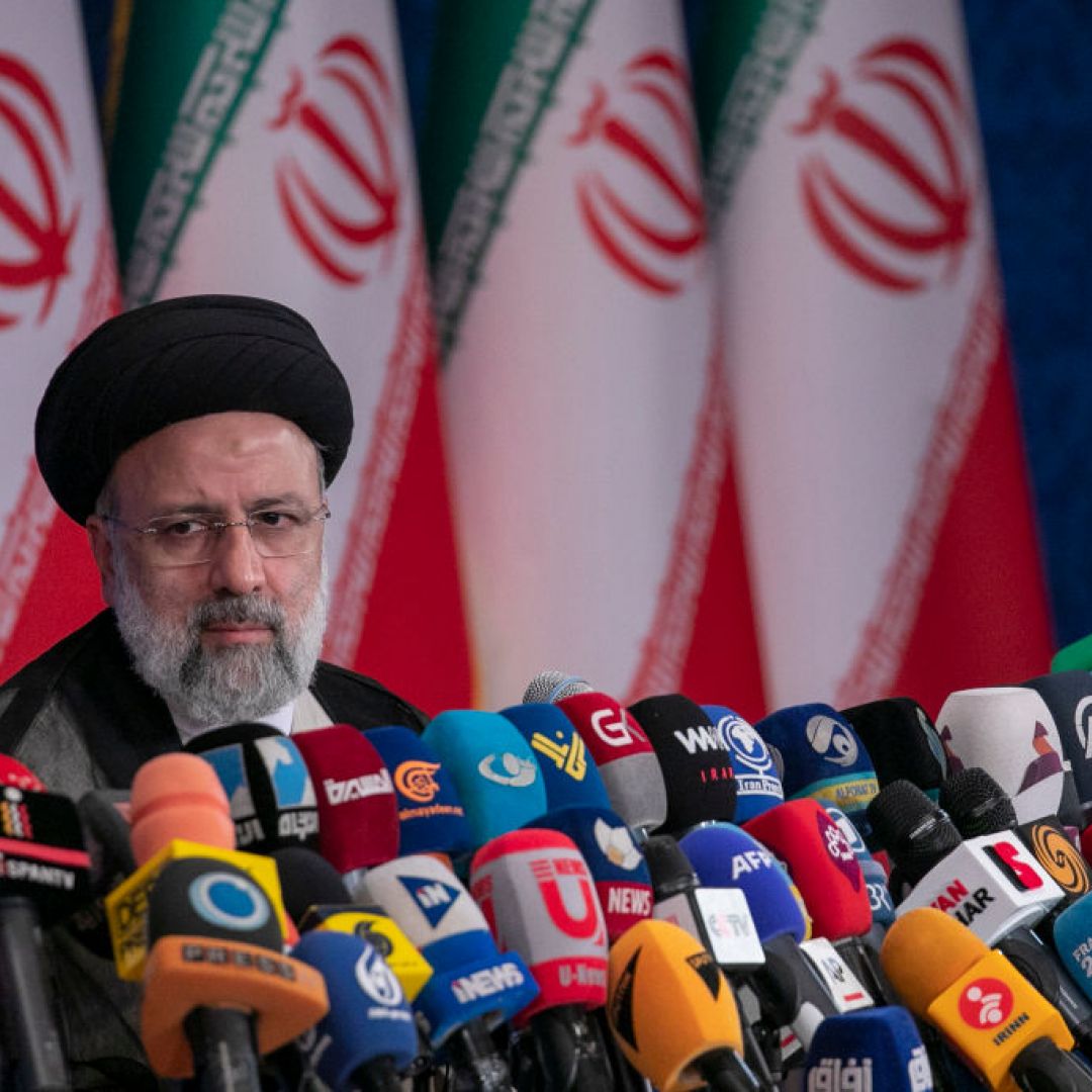 Iranian President-elect Ebrahim Raisi holds a press conference June 21, 2021, in Tehran, Iran.