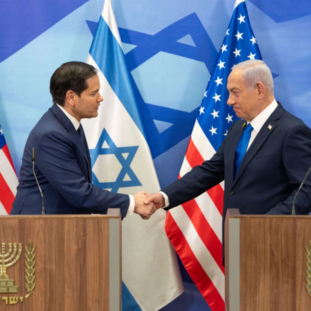 U.S. Secretary of State Marco Rubio (L) and Israeli Prime Minister Benjamin Netanyahu during a joint press conference Feb. 16 at the prime minister's office in Jerusalem.