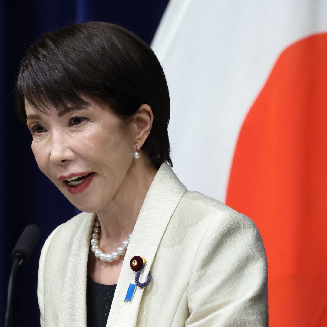 Japan's Prime Minister Sanae Takaichi addresses a news conference at the Prime Minister's office in Tokyo on Feb. 18.