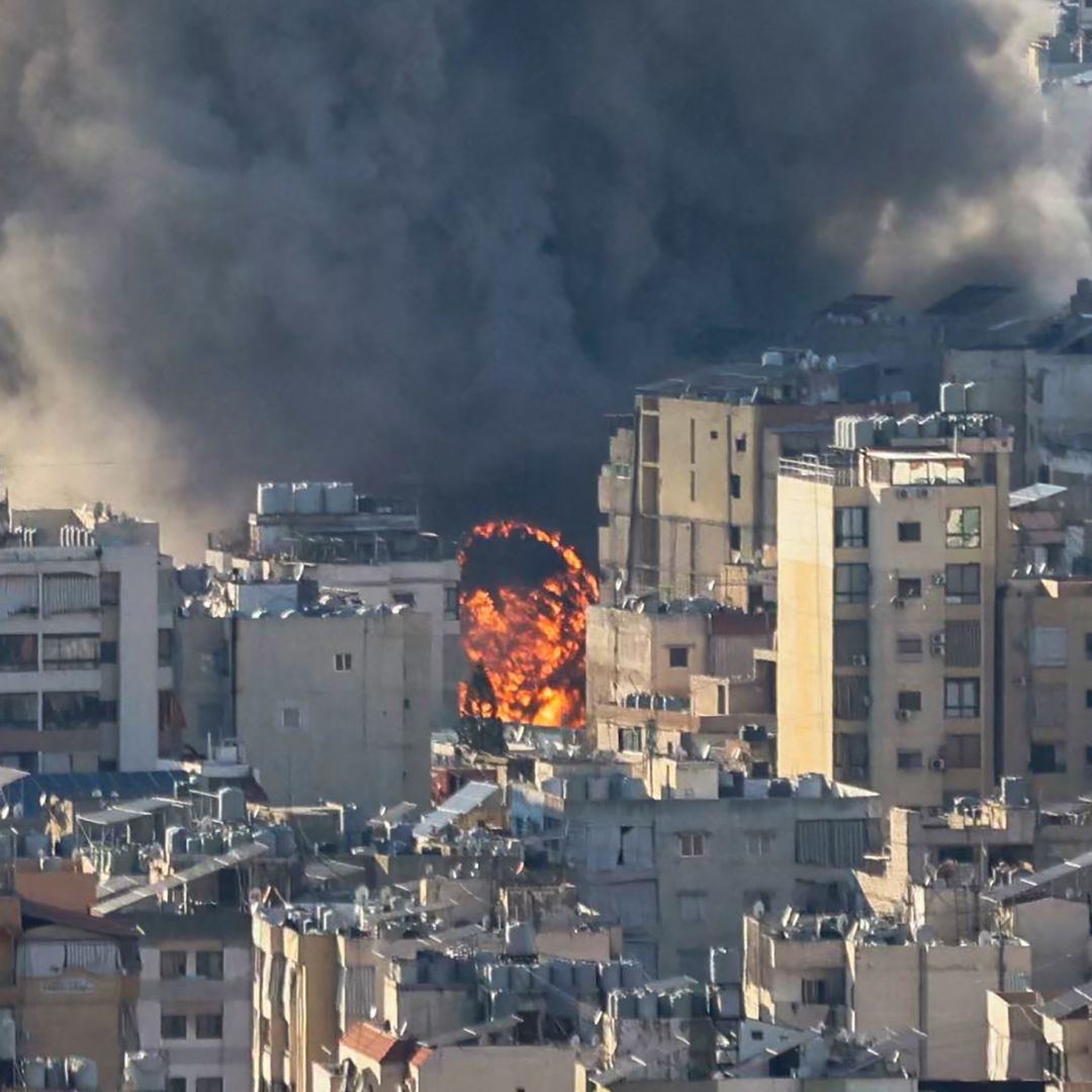 Smoke plumes billow following Israel's bombardment of Beirut's southern suburbs on March 2, 2026. Smoke plumes billow following Israel's bombardment of Beirut's southern suburbs on March 2, 2026.
