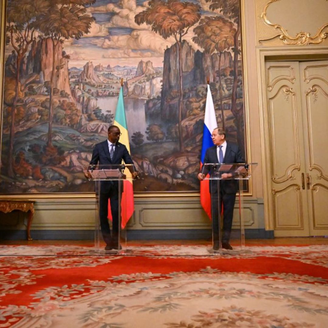 Russian Foreign Minister Sergey Lavrov and his Malian counterpart Abdoulaye Diop hold a joint press conference following their meeting in Moscow, Russia, on May 20, 2022. Russian Foreign Minister Sergey Lavrov and his Malian counterpart Abdoulaye Diop hold a joint press conference following their meeting in Moscow, Russia, on May 20, 2022.