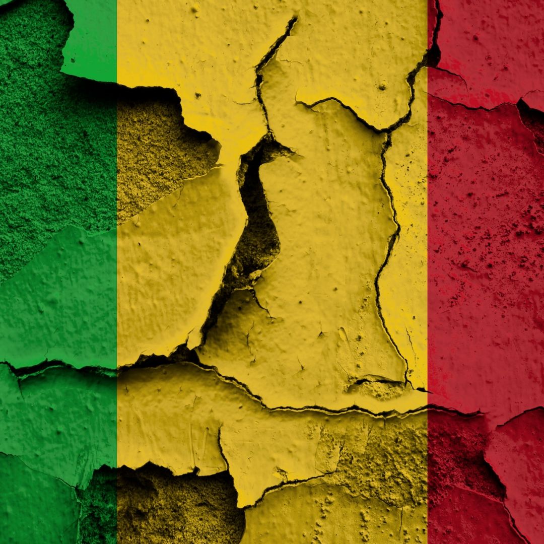 A digital illustration of Mali’s flag.