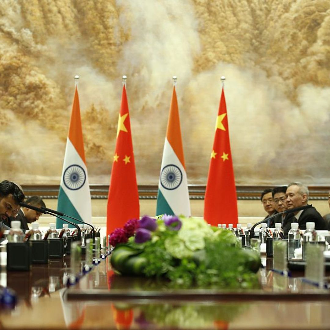Indian Prime Minister Narendra Modi and Chinese President Xi Jinping attend a meeting on May 14, 2015, in Xian, China. Indian Prime Minister Narendra Modi and Chinese President Xi Jinping attend a meeting on May 14, 2015, in Xian, China.