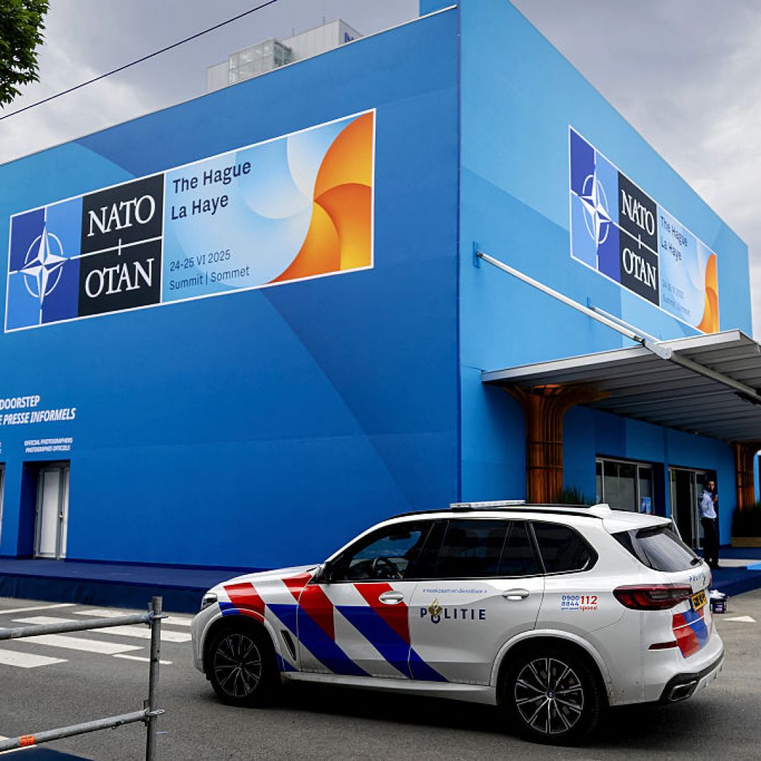 The entrance of the building where the 2025 NATO summit will be held is seen in The Hague, the Netherlands, on June 22, 2025. The entrance of the building where the 2025 NATO summit will be held is seen in The Hague, the Netherlands, on June 22, 2025.