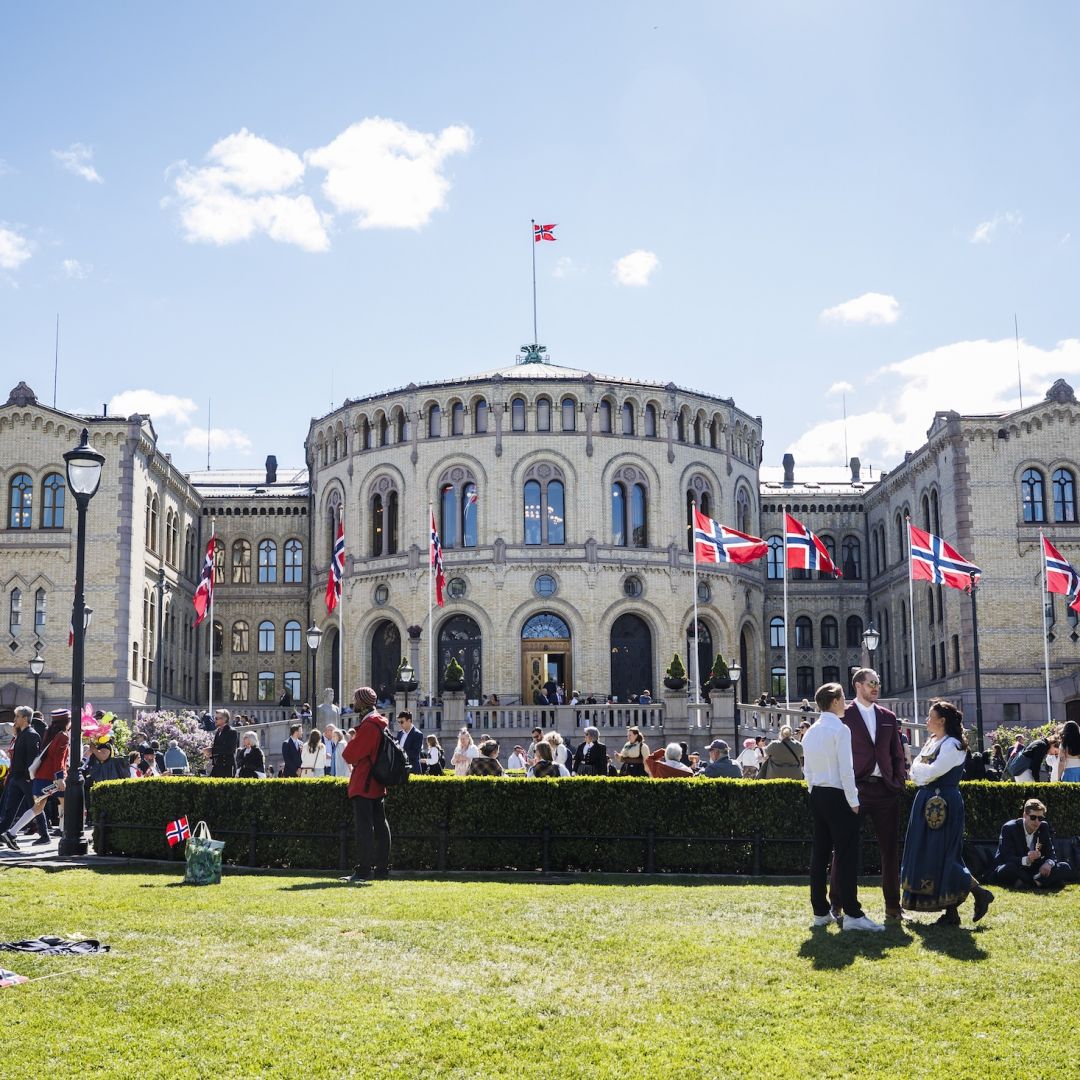 The building housing Norway's parliament is seen on May 17, 2025, in Oslo. The building housing Norway's parliament is seen on May 17, 2025, in Oslo.