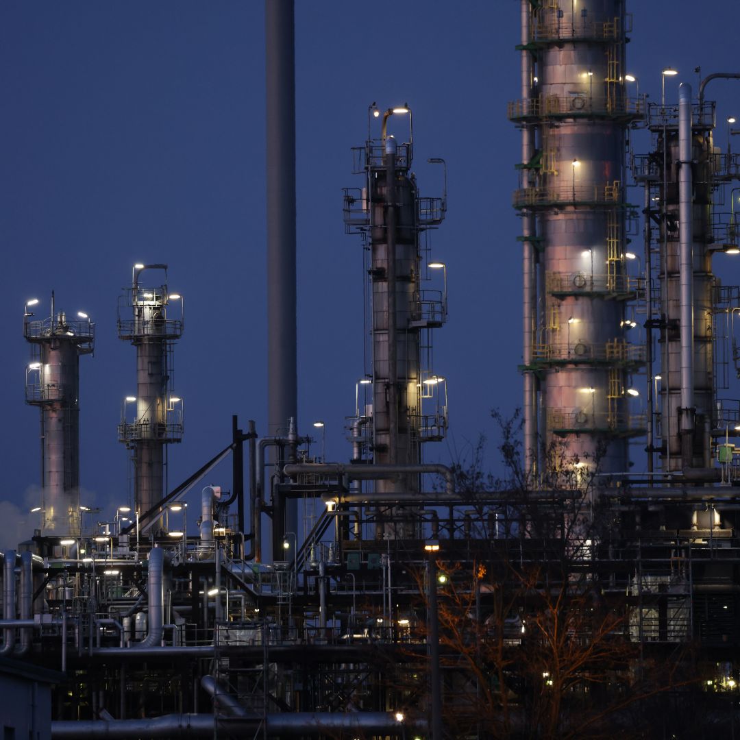The PCK oil refinery, which is majority-owned by Russian energy company Rosneft, on March 21, 2022, in Schwedt, Germany.