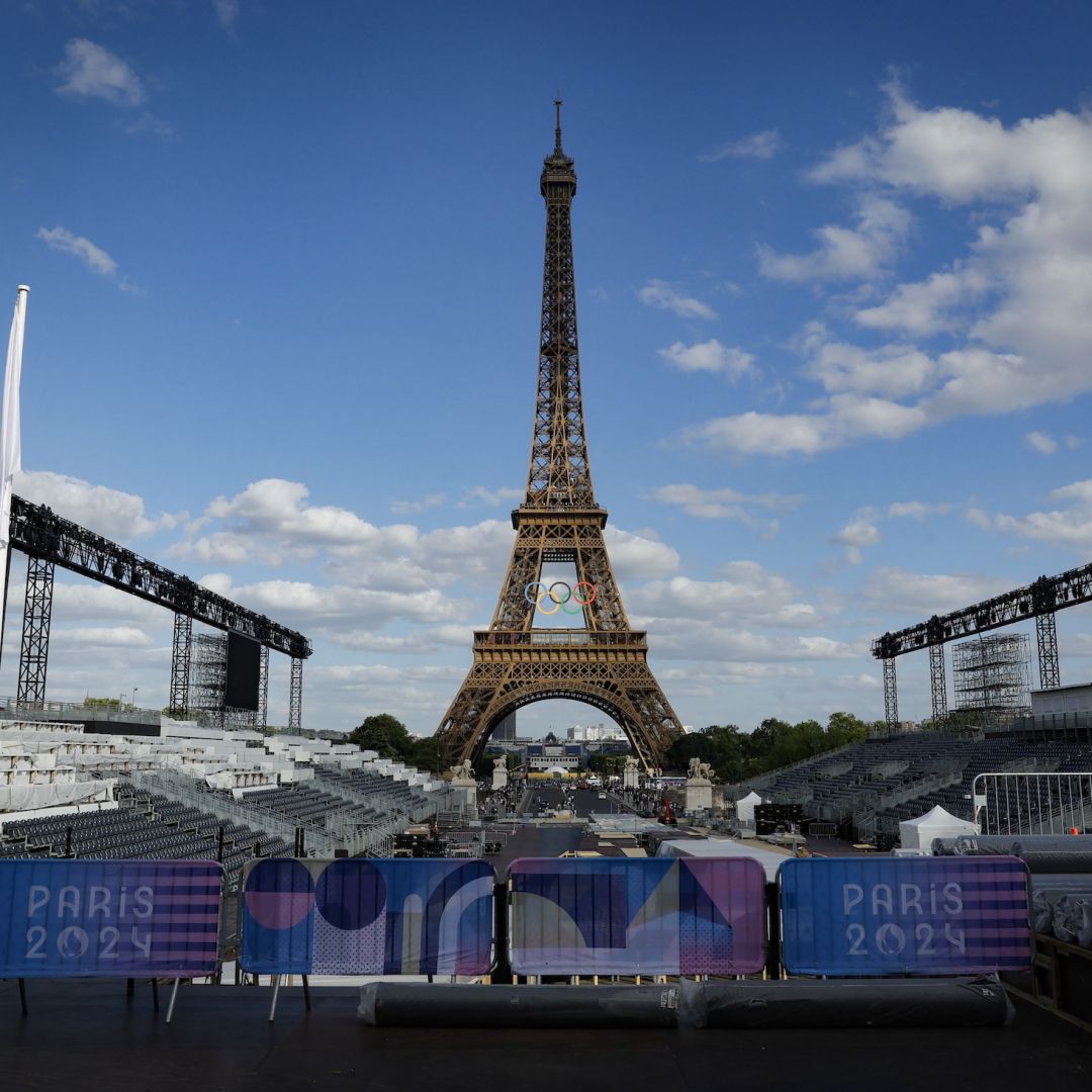 Parc des Champions on July 4, 2024, at the foot of the Eiffel Tower at the Trocadero in Paris.