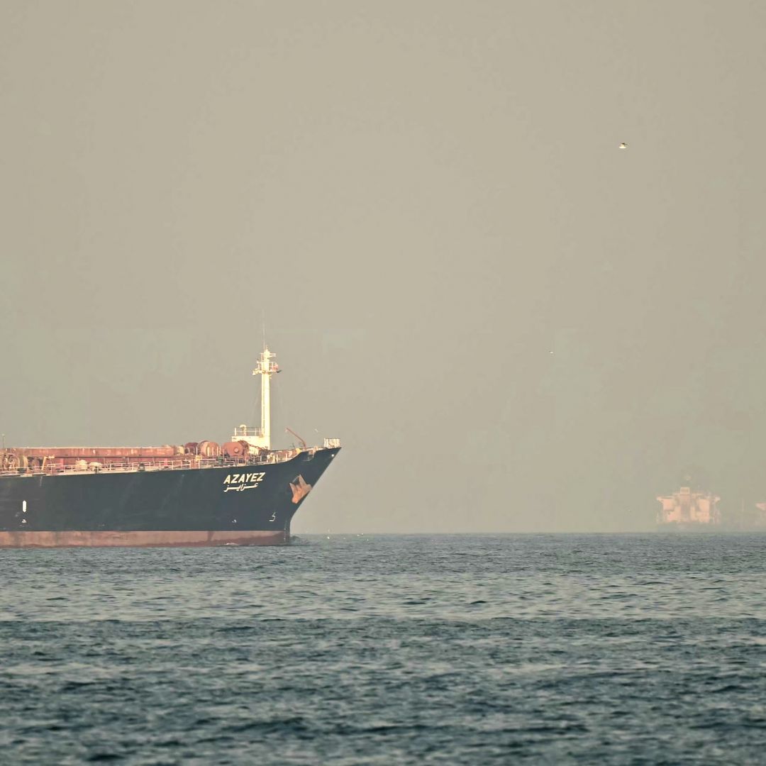 Cargo ships and tankers are seen in the Strait of Hormuz off the coast of Fujairah, the United Arab Emirates, on Feb. 25, 2026. Cargo ships and tankers are seen in the Strait of Hormuz off the coast of Fujairah, the United Arab Emirates, on Feb. 25, 2026.