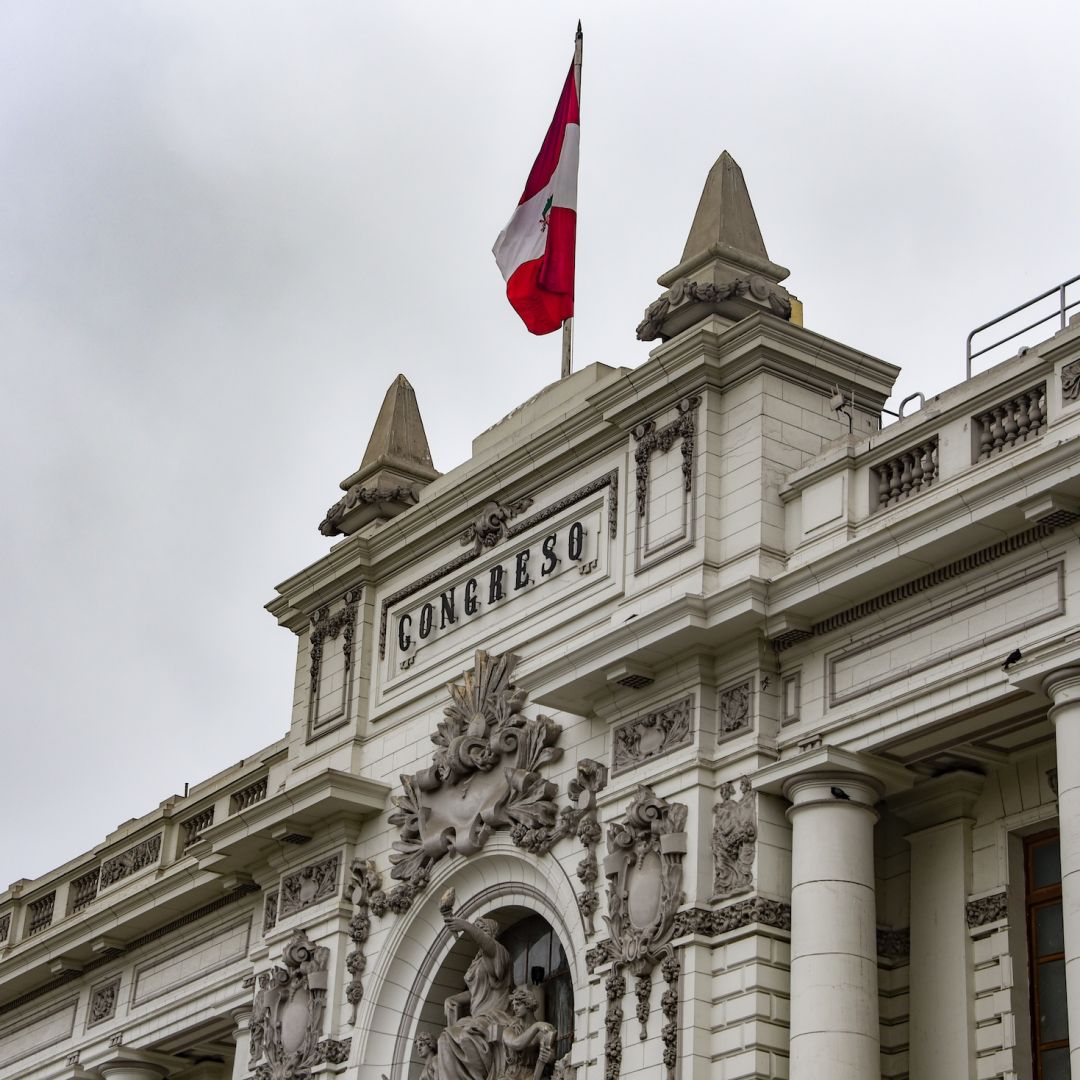 The exterior facade of the Legislative Palace of Peru is seen in Lima.