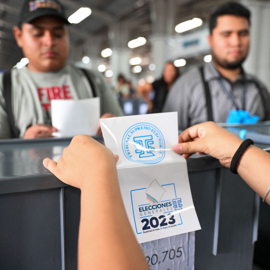 Employees of the Supreme Electoral Tribunal on June 20, 2023, arrange ballots in Guatemala City during preparations for the upcoming general elections.