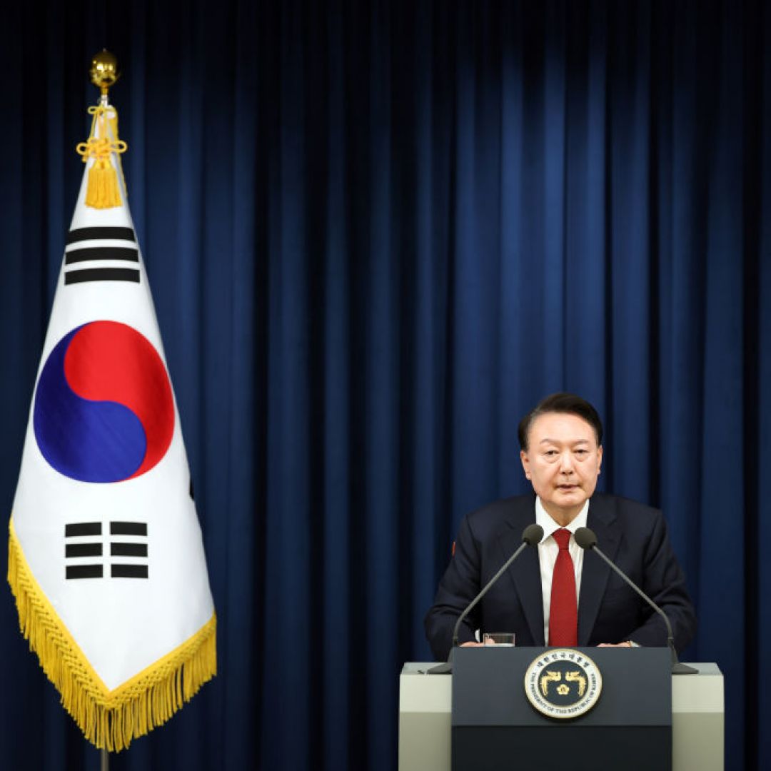 South Korean President Yoon Suk-Yeol declares martial law on Dec. 3, 2024, in Seoul, South Korea. 