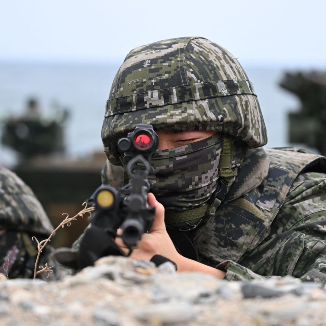 South Korean marines participate in joint exercises with U.S. forces Sept. 2 in Pohang, South Korea.