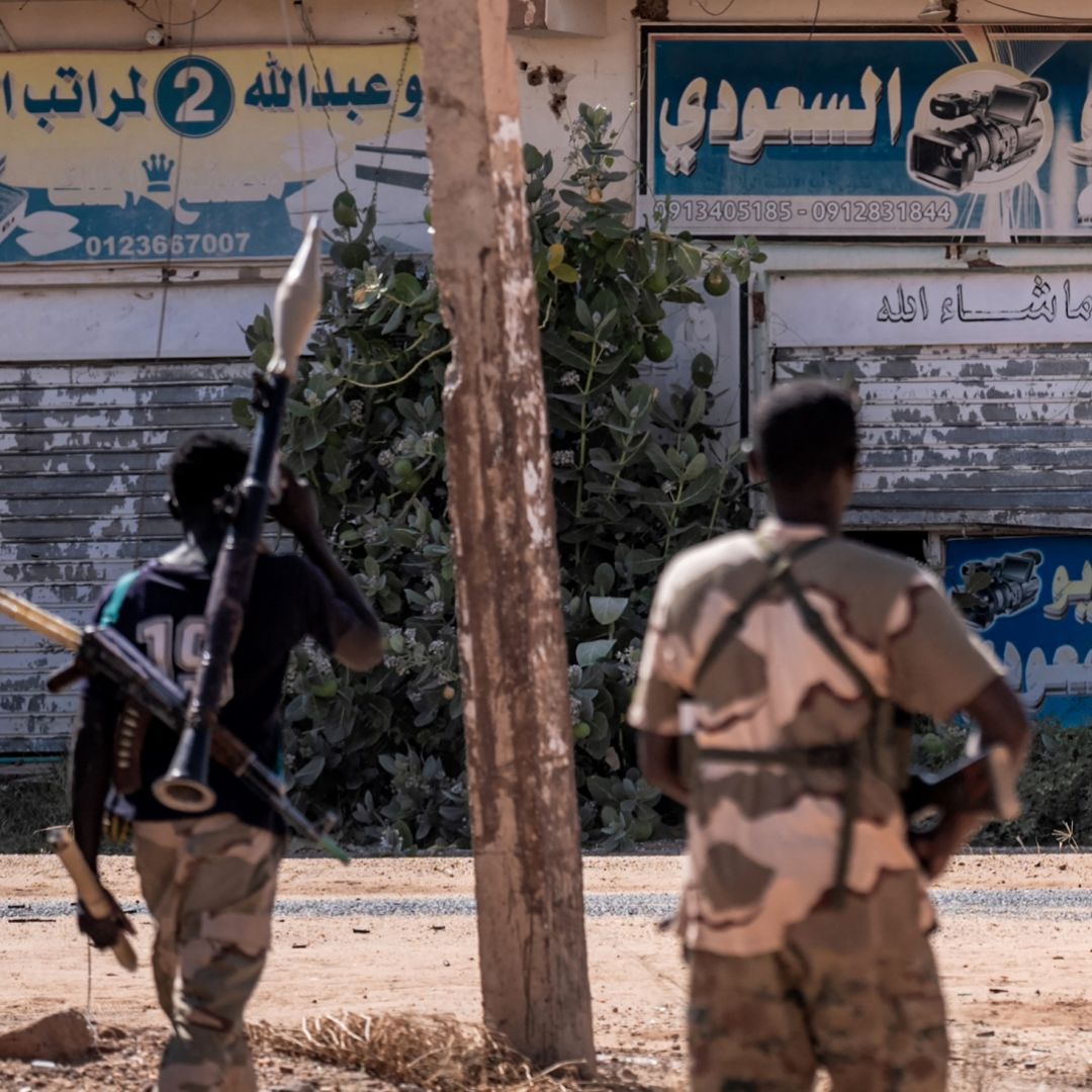 Sudanese army soldiers patrol an area in Khartoum on Nov. 3, 2024.