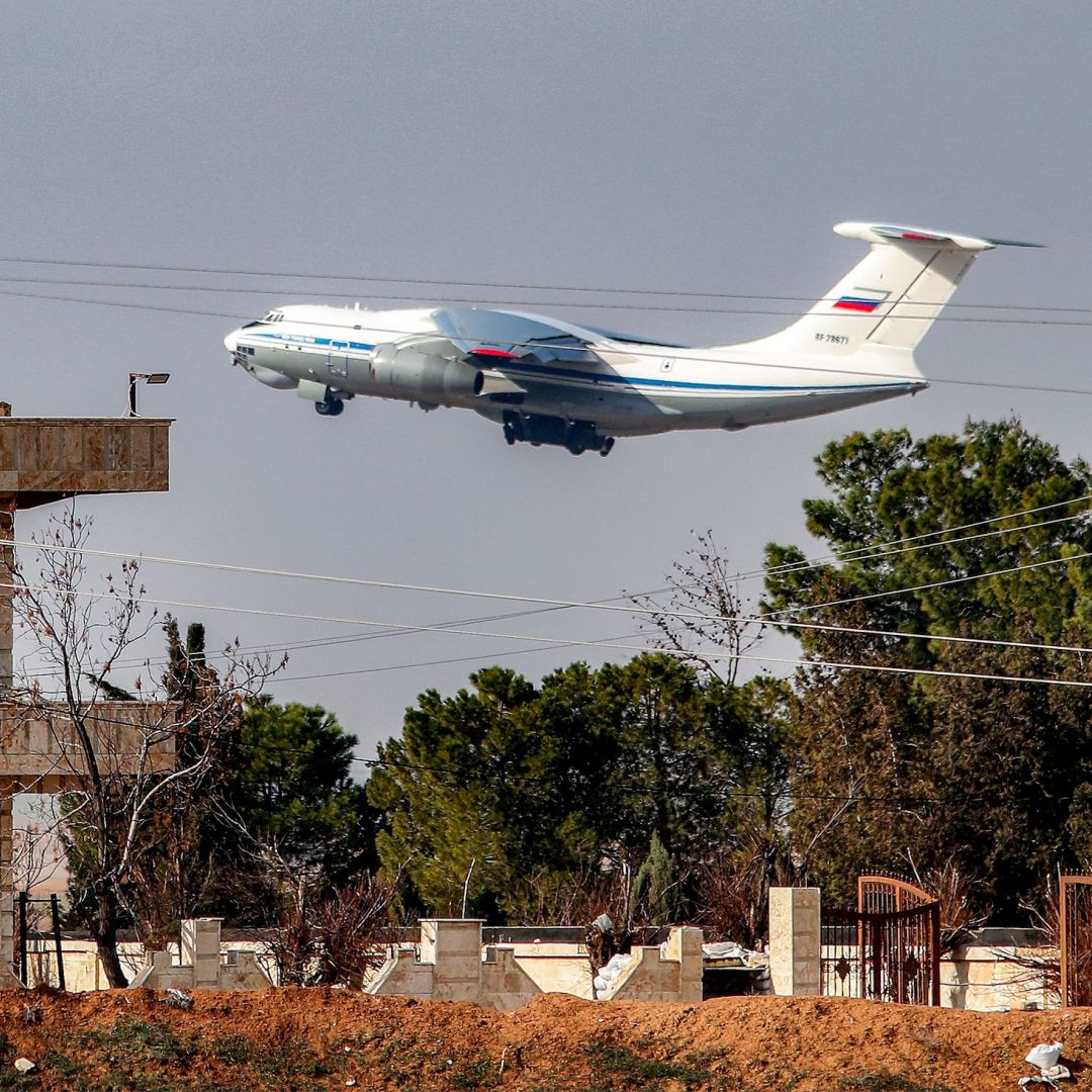 A Russian aircraft takes off from an airport in northeastern Syria's Hasakah province on Jan. 27, 2026. A Russian aircraft takes off from an airport in northeastern Syria's Hasakah province on Jan. 27, 2026.