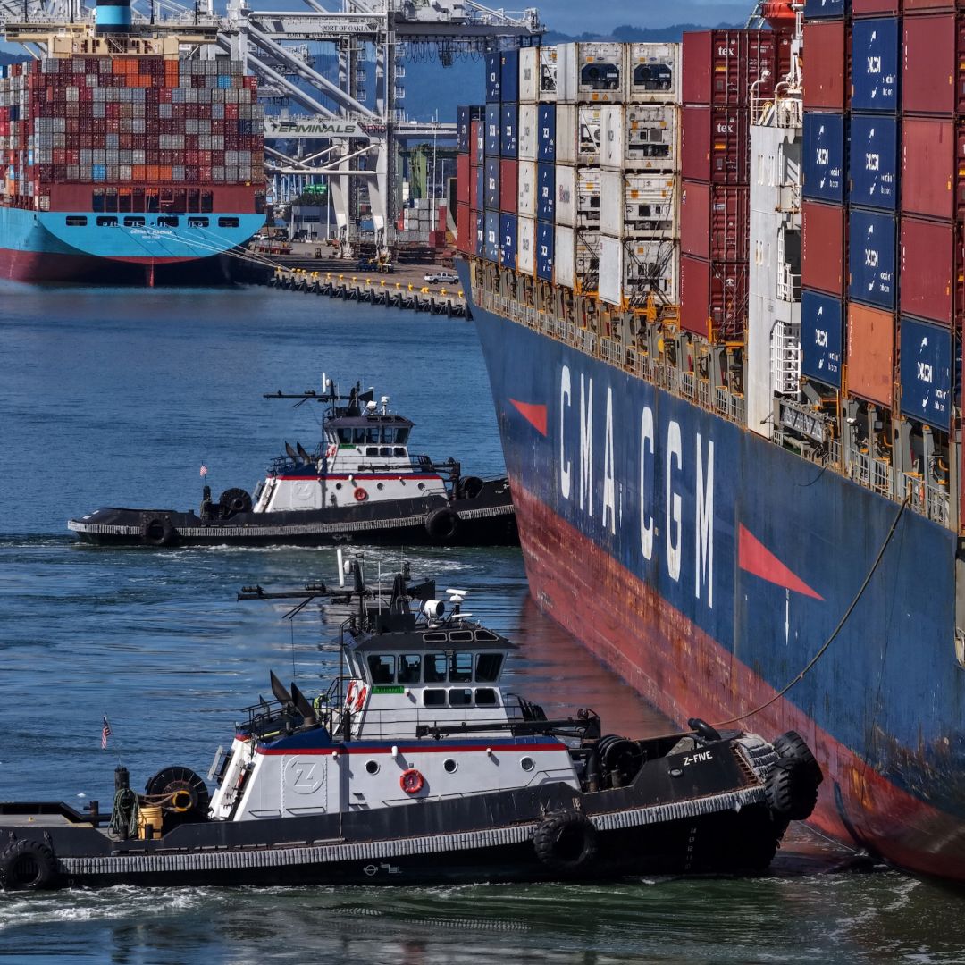 A container ship arrives Oct. 10 at the Port of Oakland, California. In 2026, political calculations among major global players will significantly shape international affairs. A container ship arrives Oct. 10 at the Port of Oakland, California.