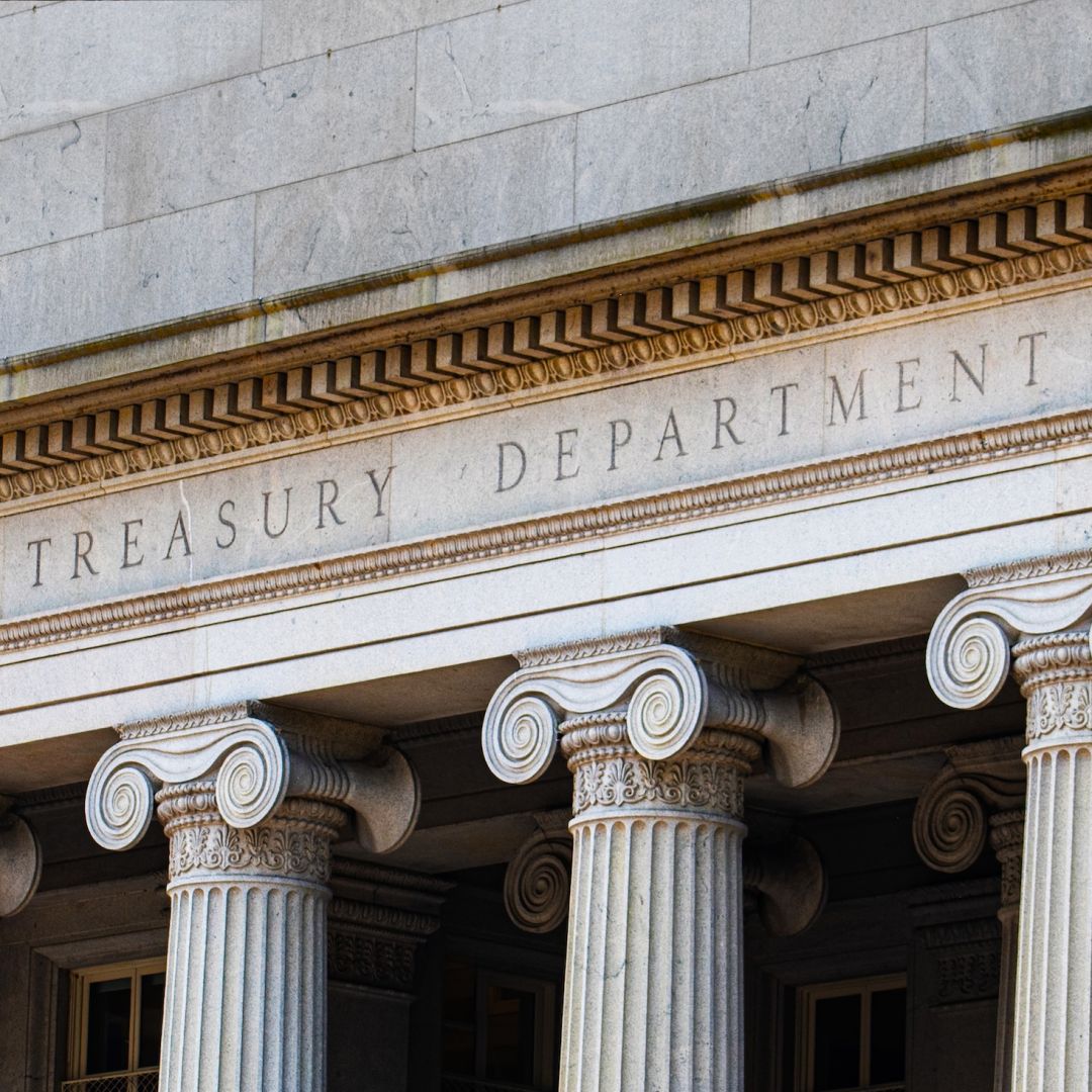 The U.S. Treasury Department building in Washington, D.C.