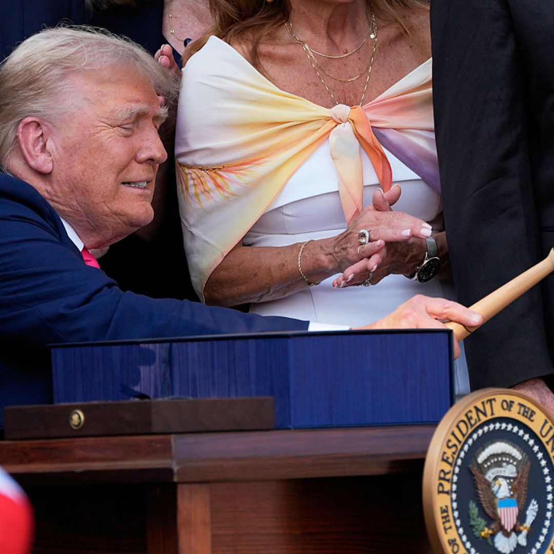 President Donald Trump bangs a gavel after signing a bill into law extending his 2017 tax cuts on July 4 in Washington. President Donald Trump bangs a gavel after signing a bill into law extending his 2017 tax cuts on July 4 in Washington.