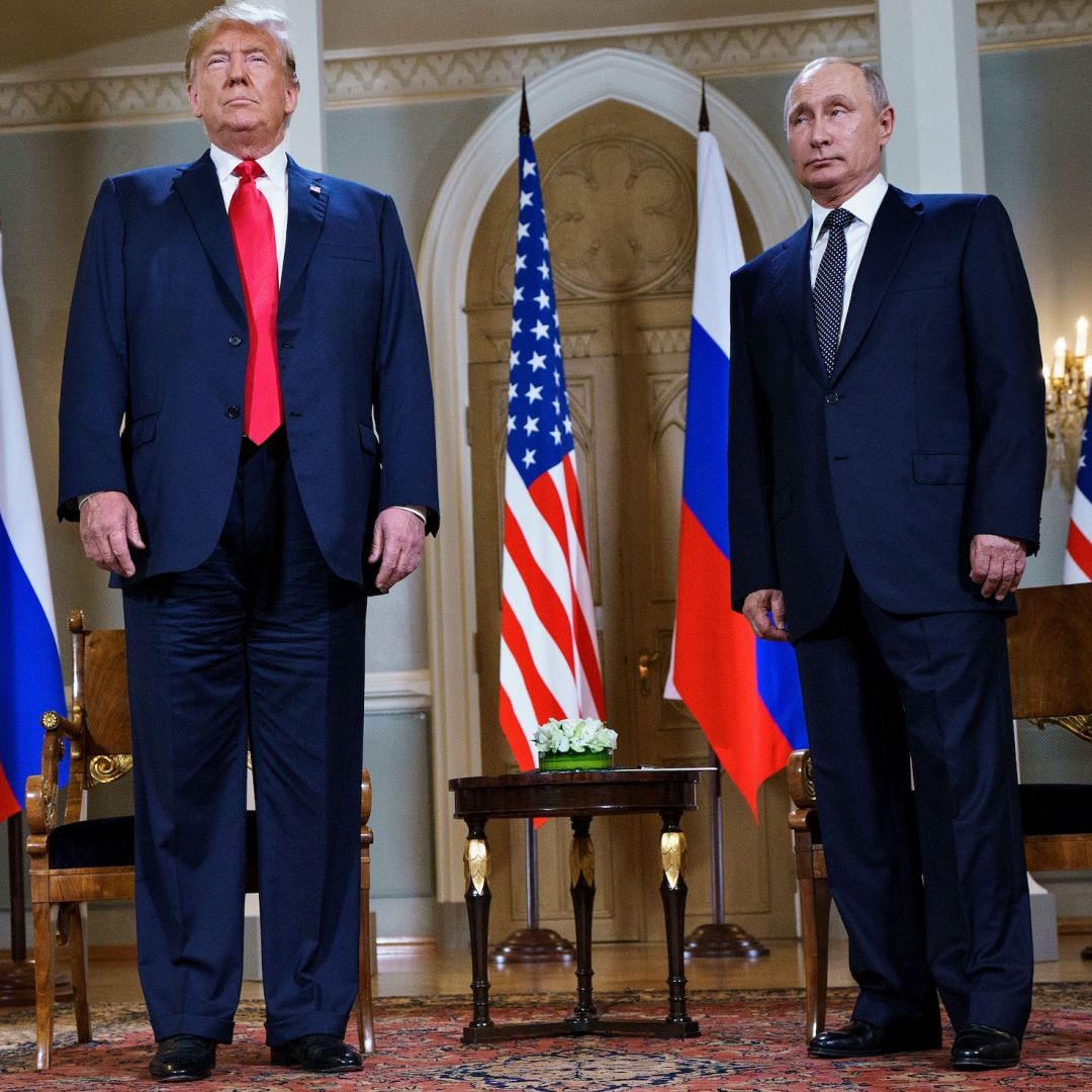 U.S. President Donald Trump (left) and Russian President Vladimir Putin pose ahead of a meeting in Helsinki, Finland, on July 16, 2018. U.S. President Donald Trump (left) and Russian President Vladimir Putin pose ahead of a meeting in Helsinki, Finland, on July 16, 2018.
