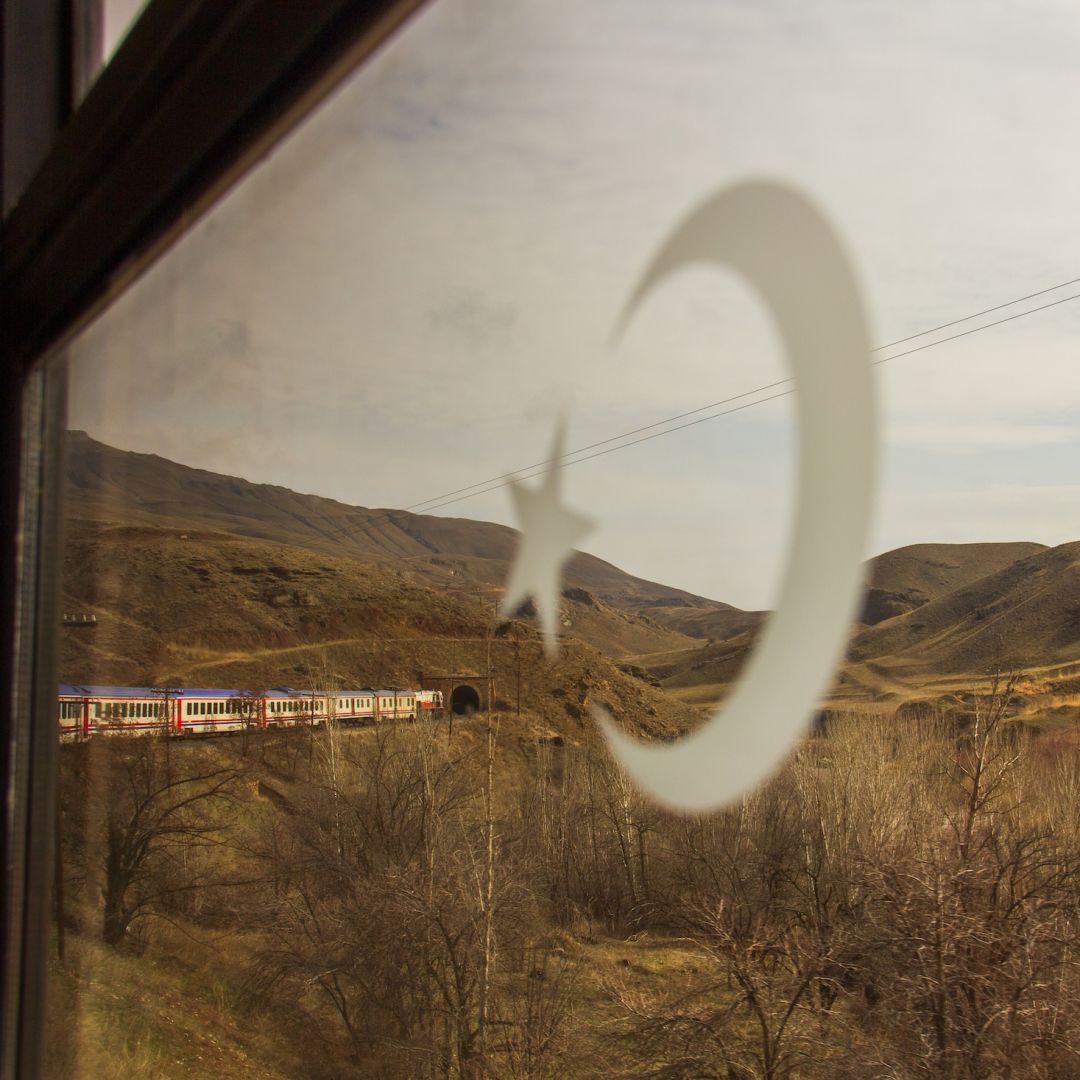 A window view from Turkey's Eastern Express train. 