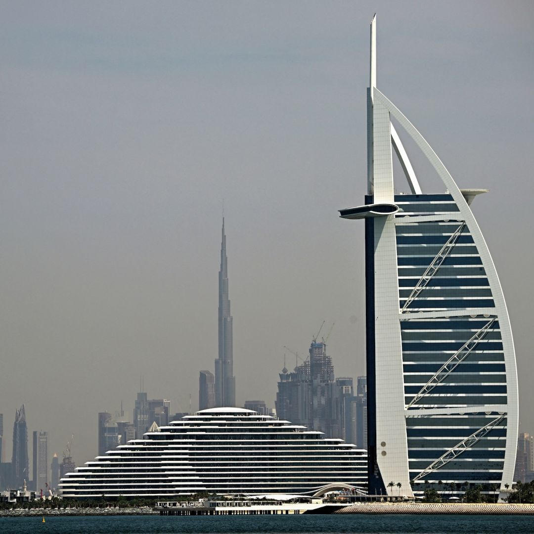 The skyline of Dubai is seen on March 11, 2026.