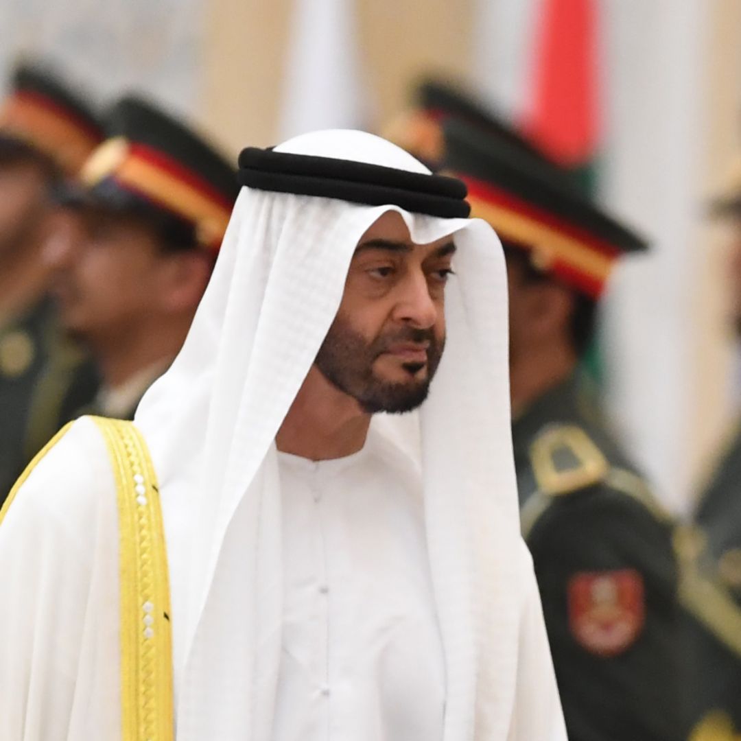 Sheikh Mohamed bin Zayed al-Nahyan, the crown prince of Abu Dhabi, during an official welcoming Oct. 15, 2019, in the Emirati capital's Al-Watan presidential palace.