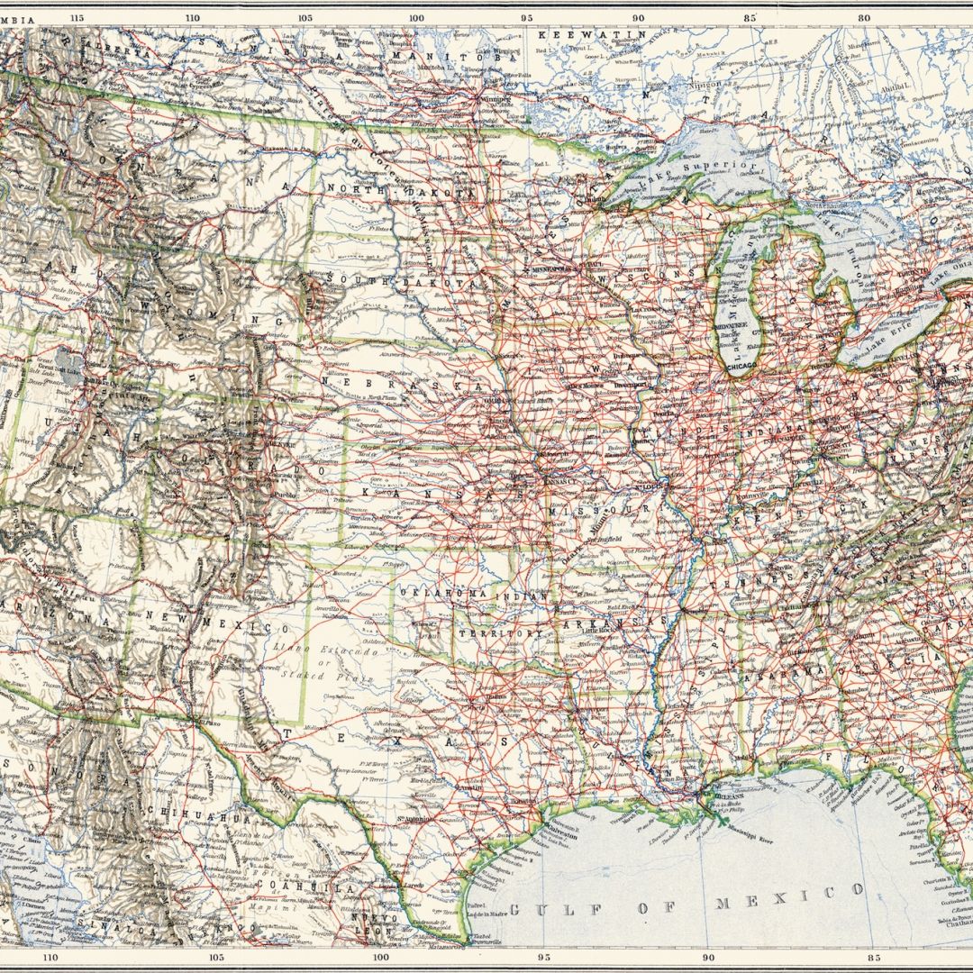 A map of the United States from 1897.