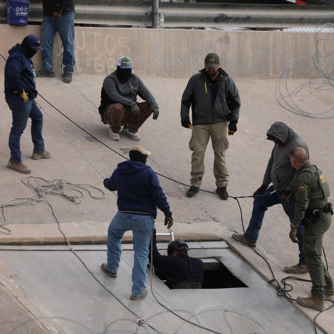 Migrants from Mexico and Guatemala are apprehended by U.S. Customs and Border Patrol officers after crossing a section of the U.S.-Mexico border in Ruby, Arizona, on Jan. 4, 2025.