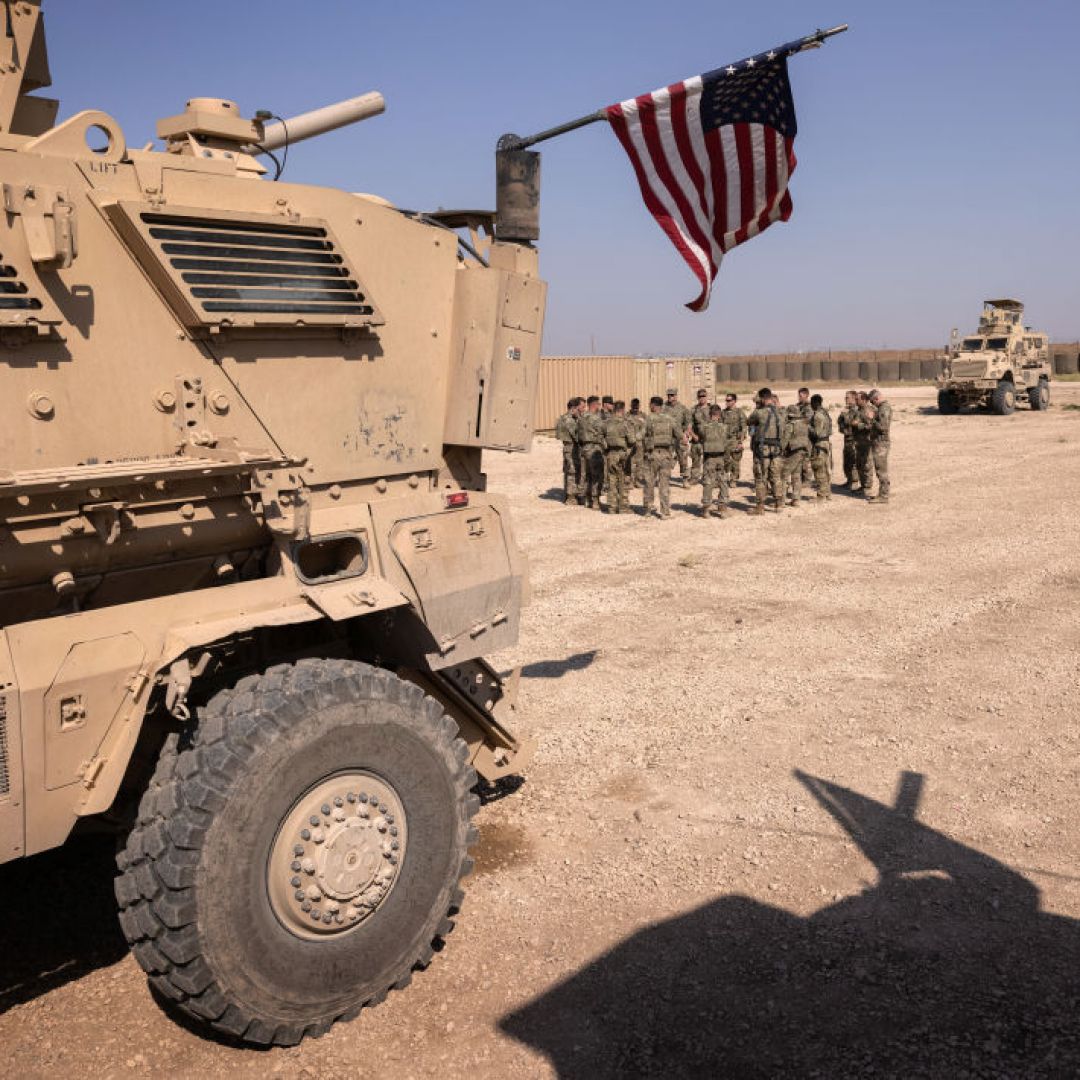 U.S. Army soldiers prepare to go out on patrol from a remote combat outpost in northeastern Syria on May 25, 2021. U.S. Army soldiers prepare to go out on patrol from a remote combat outpost in northeastern Syria on May 25, 2021.