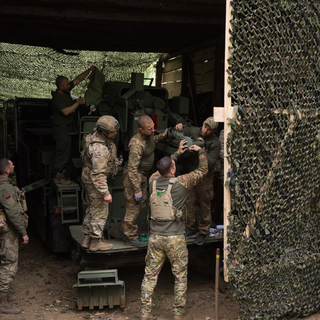 Ukrainian servicemen maintain a 2S22 Bohdana self-propelled howitzer near Pokrovsk in the Donetsk region on May 27 in Pokrovsk, Ukraine. Ukrainian servicemen maintain a 2S22 Bohdana self-propelled howitzer near Pokrovsk in the Donetsk region on May 27 in Pokrovsk, Ukraine.