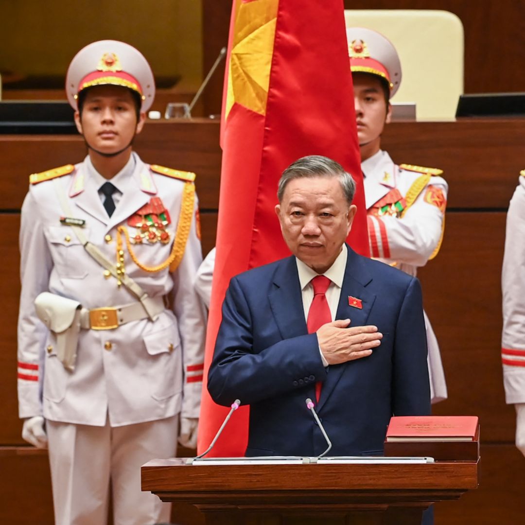 To Lam is sworn in as Vietnam's president during the National Assembly's summer session in Hanoi on May 22, 2024. 